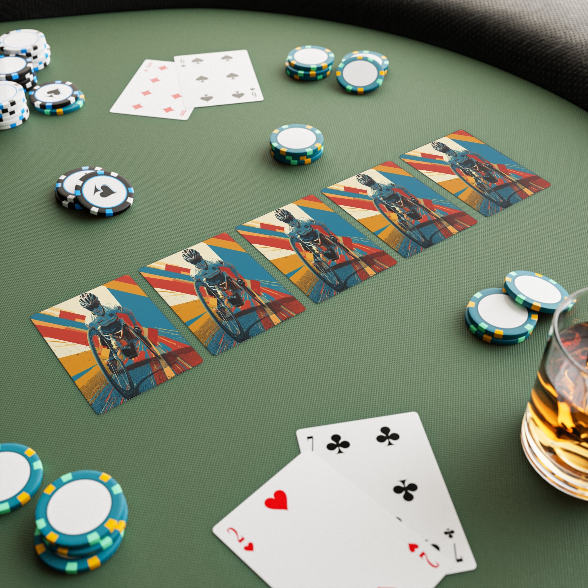 Poker Card Set Wheelchair, Playing Cards for Game Night, Unique Gift for Poker Lovers, Fun Family Activity, Card Game Accessories, Casino Theme Decor