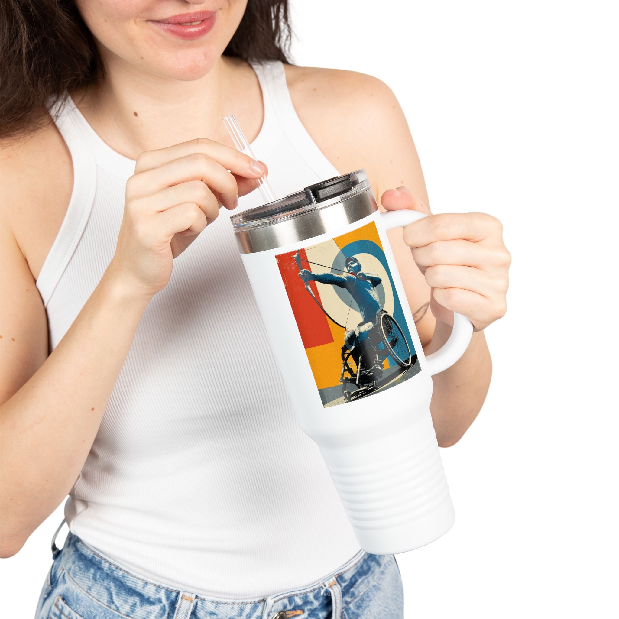 Vibrant Insulated Travel Mug for On-the-Go Coffee Lovers, Motivational Mug, Daily Hydration, Sports Enthusiast Gift