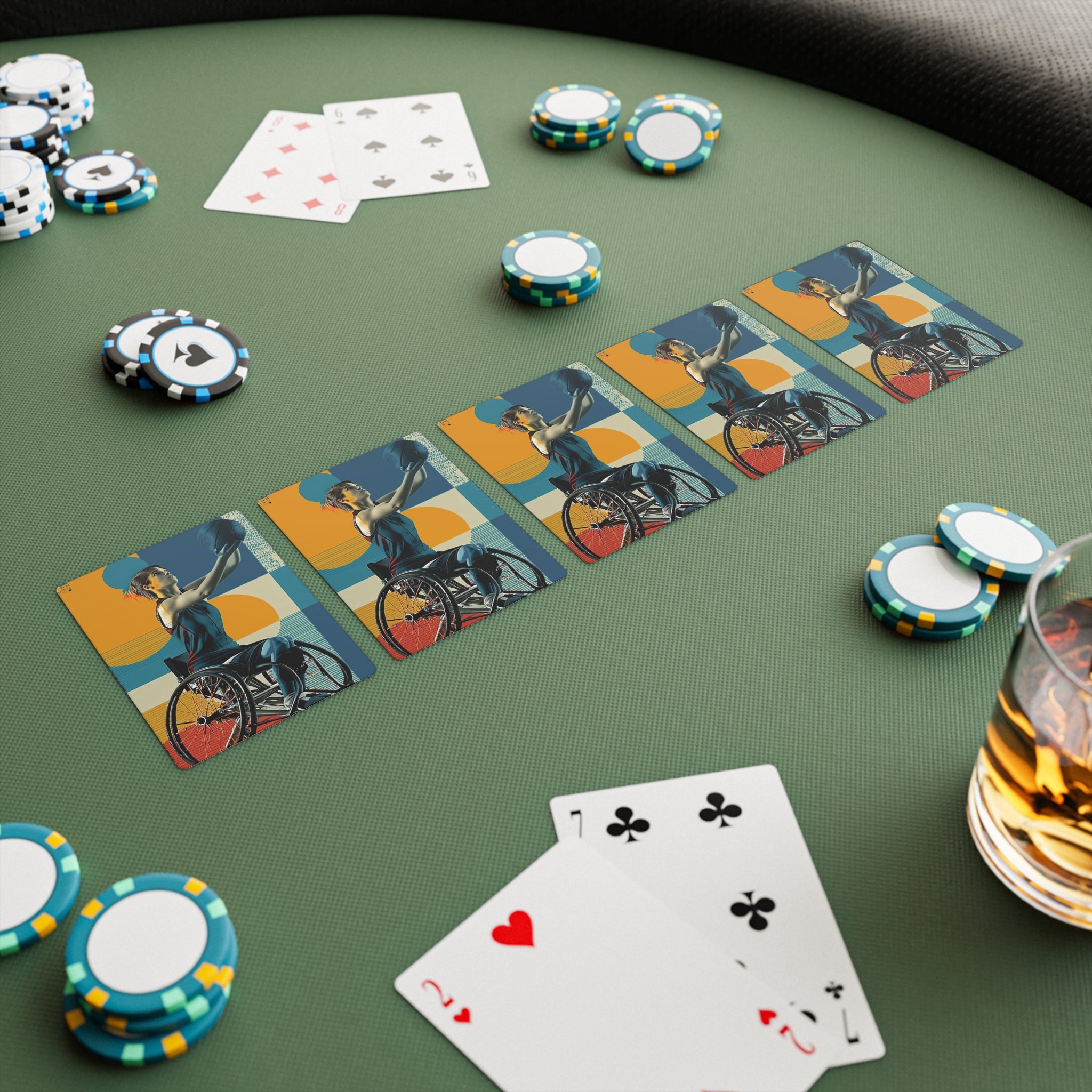 Poker Card Set Basket, Playing Cards for Game Night, Unique Gift for Poker Lovers, Fun Family Activity, Card Game Accessories, Casino Theme Decor