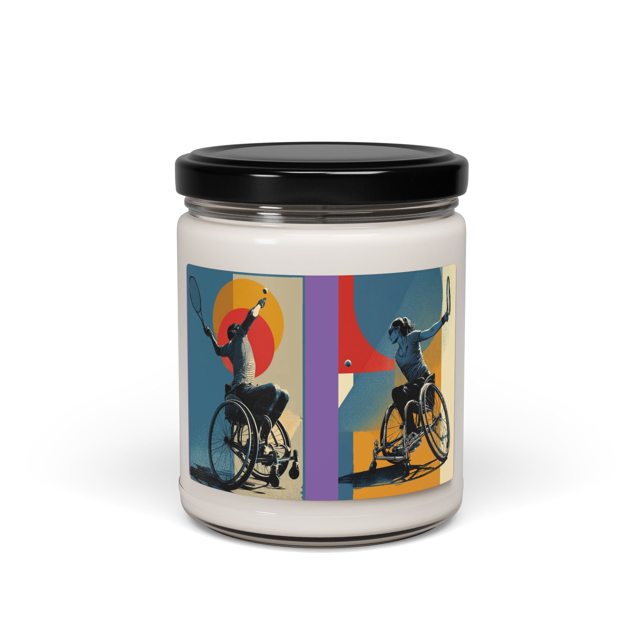 Artistic Wheelchair Tennis Scented Candle - Relaxation Decor for Sports Lovers, Candles for Gifts, Home Fragrance, Unique Gifts