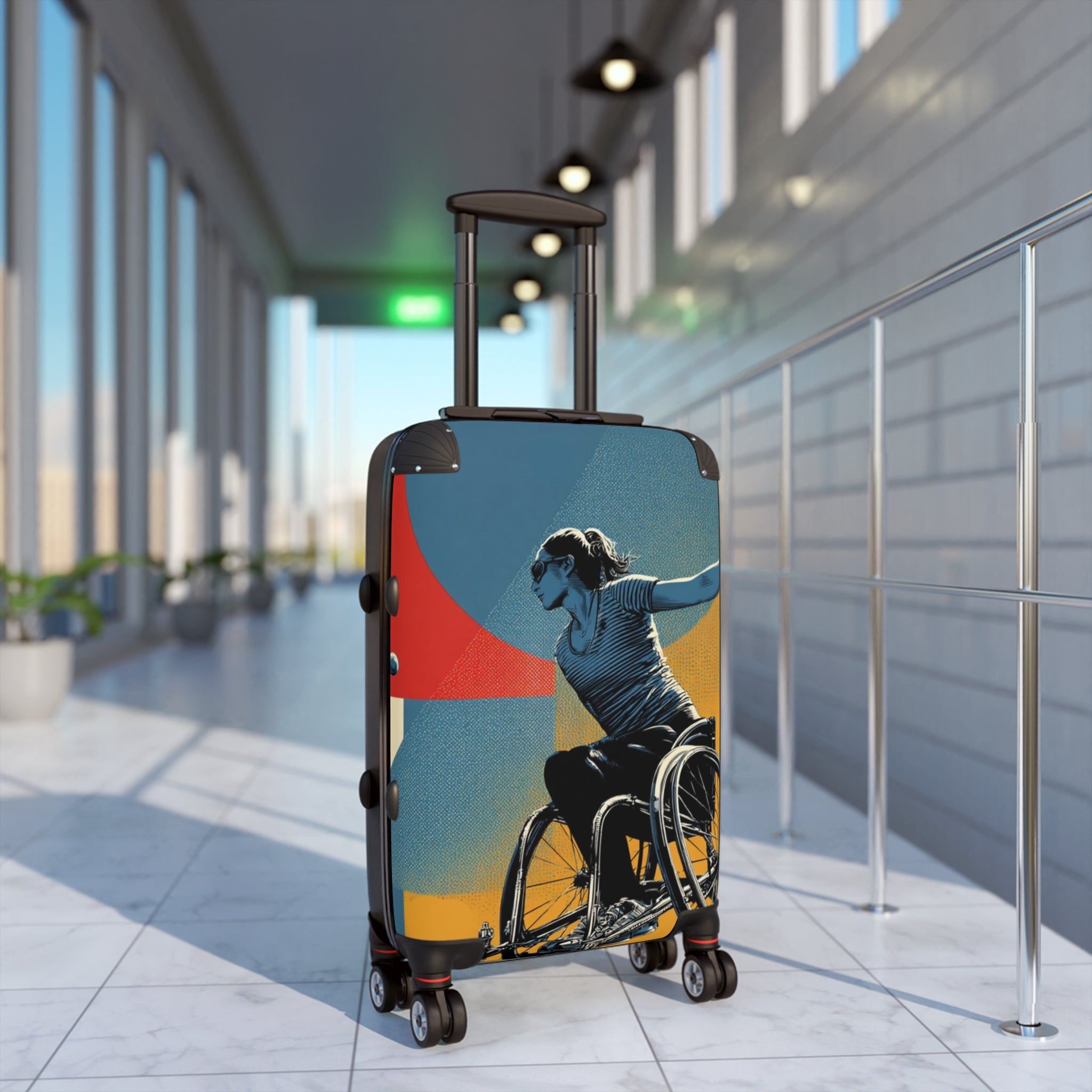 Wheelchair Tennis Athlete Suitcase - Travel Gear for Adaptive Sports, Unique Luggage, Inspirational Gift, Mobility Travel, Adventure Bag