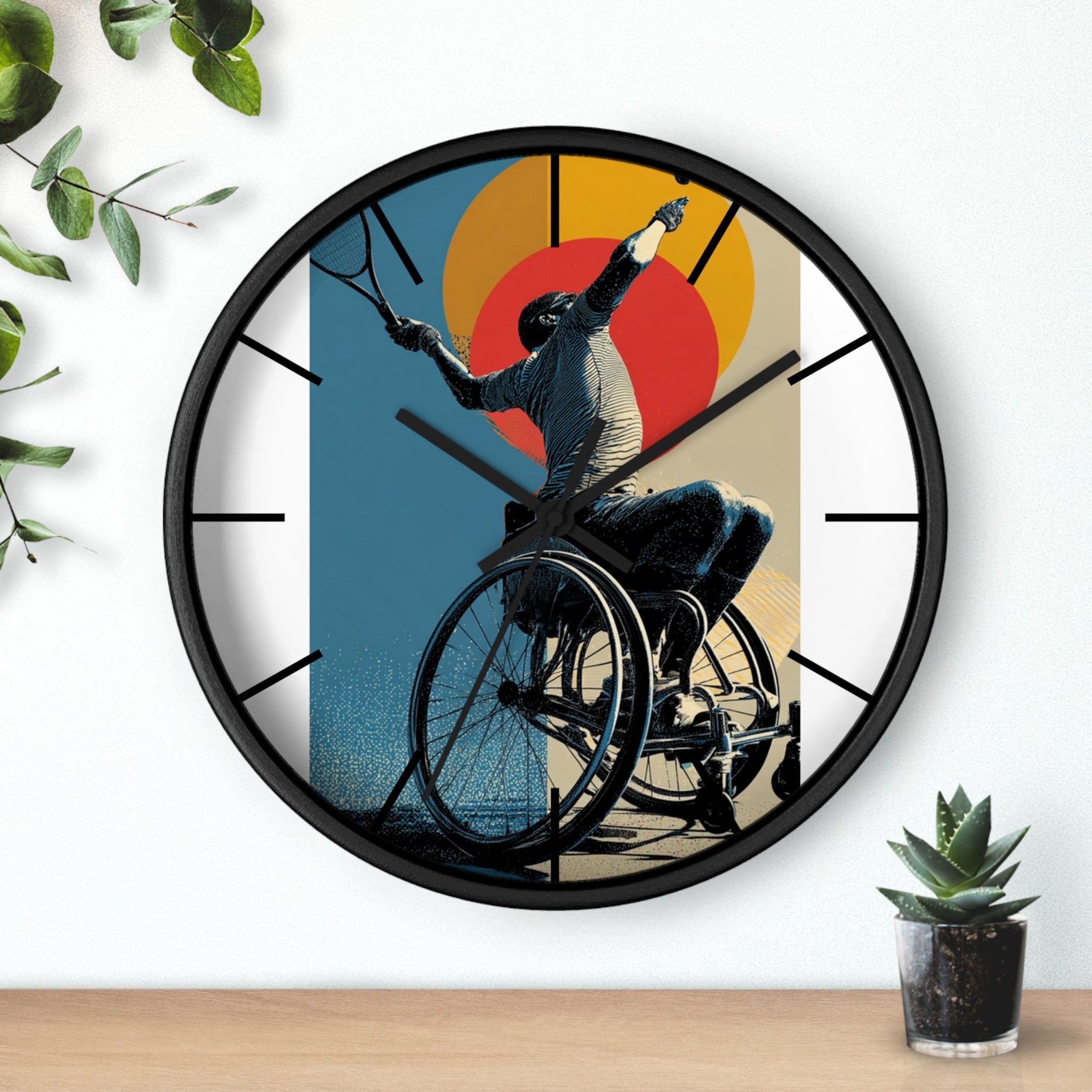 Motivational Sports Tennis Wall Clock, Inspirational Decor for Athletes, Fitness Gift, Perfect for Home Gym, Competition, or Office