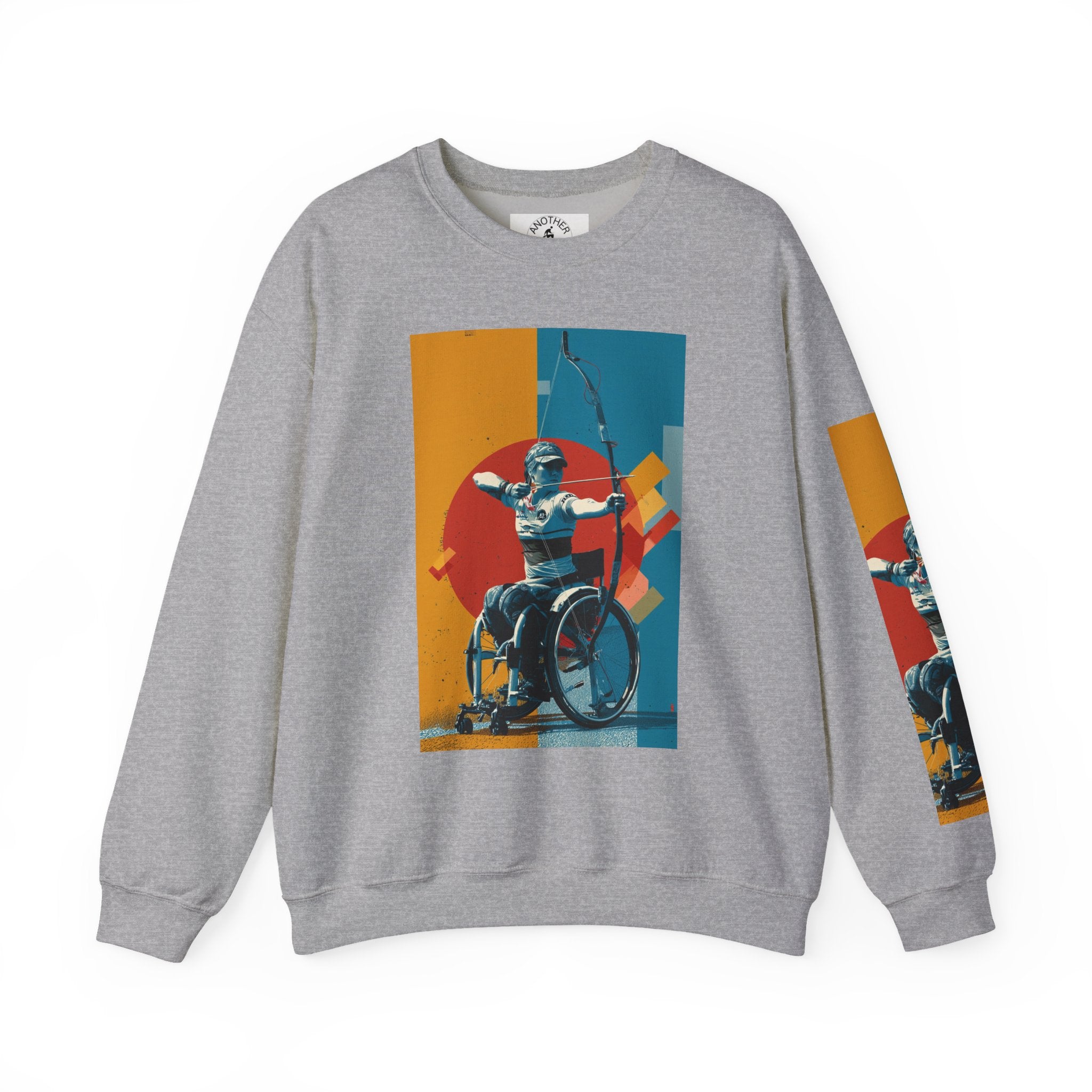 nclusive WheelChair Archery Sports Themed Sweatshirt for Empowerment, Unisex Heavy Blend Crewneck, Inspirational Gift for Activists