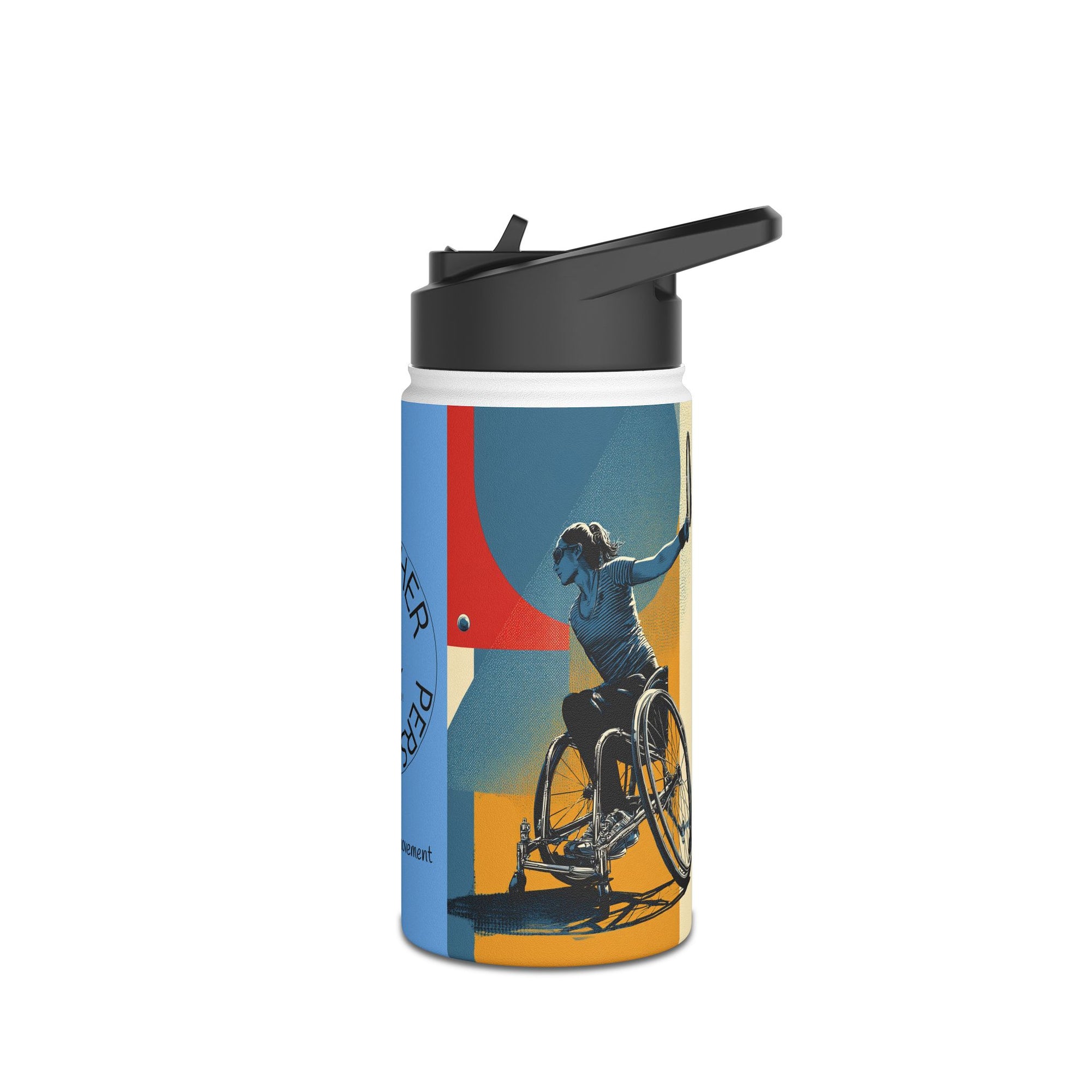 Colorful Stainless Steel Water Bottle – Para-sport Tennis Design, Eco-Friendly Hydration, Gift Idea for All Athletes, Travel Mug, Fitness Accessory