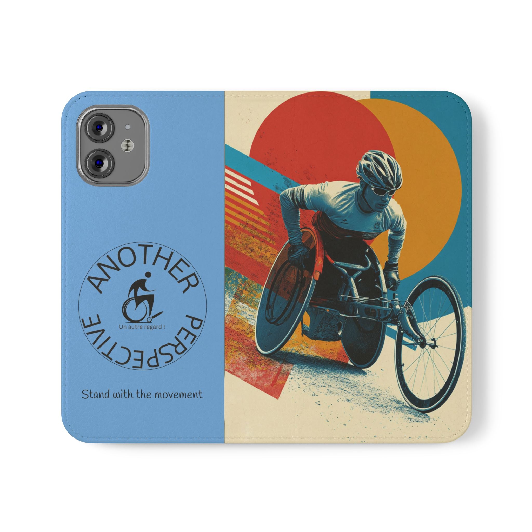 Mobility Advocate Flip Case for Phone Wheelchair, Supportive Gift for Activists, Stylish Wallet Phone Case, Perfect for Everyday Use