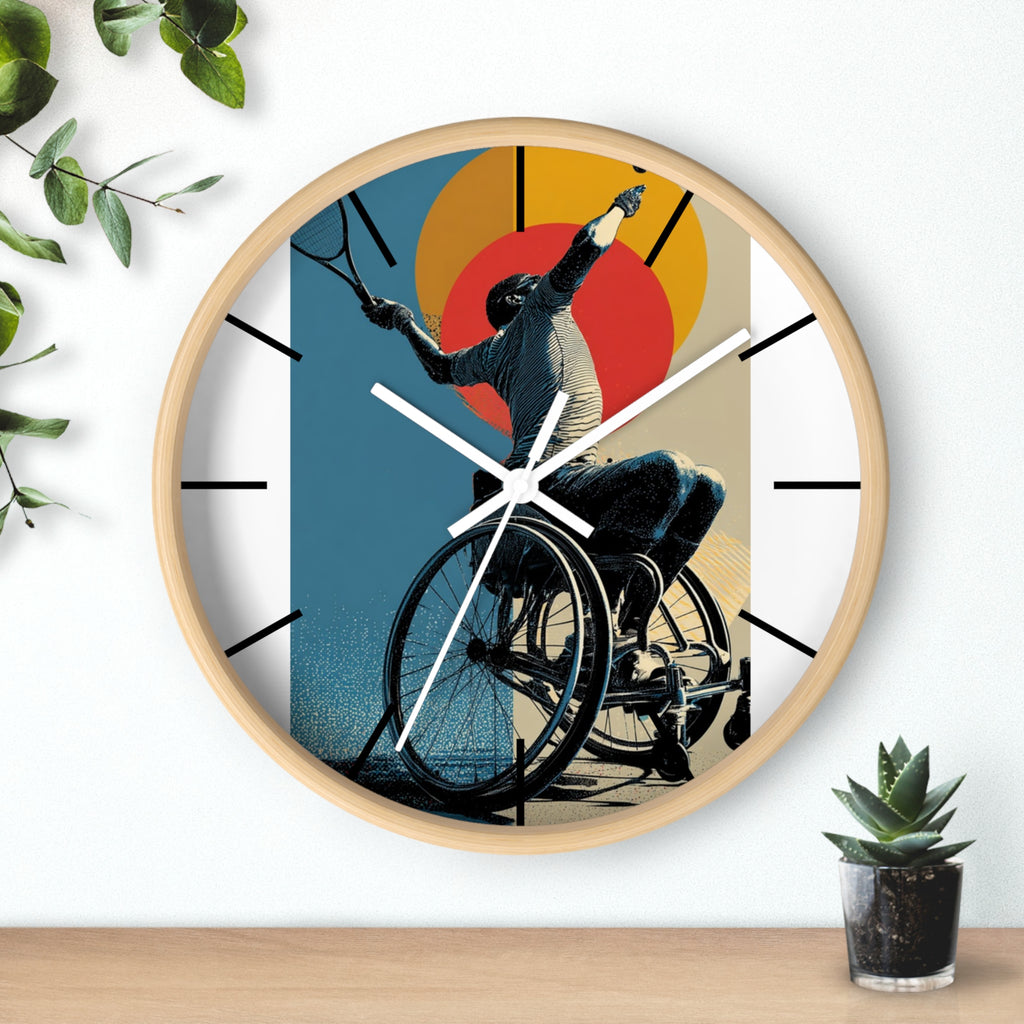Motivational Sports Tennis Wall Clock, Inspirational Decor for Athletes, Fitness Gift, Perfect for Home Gym, Competition, or Office