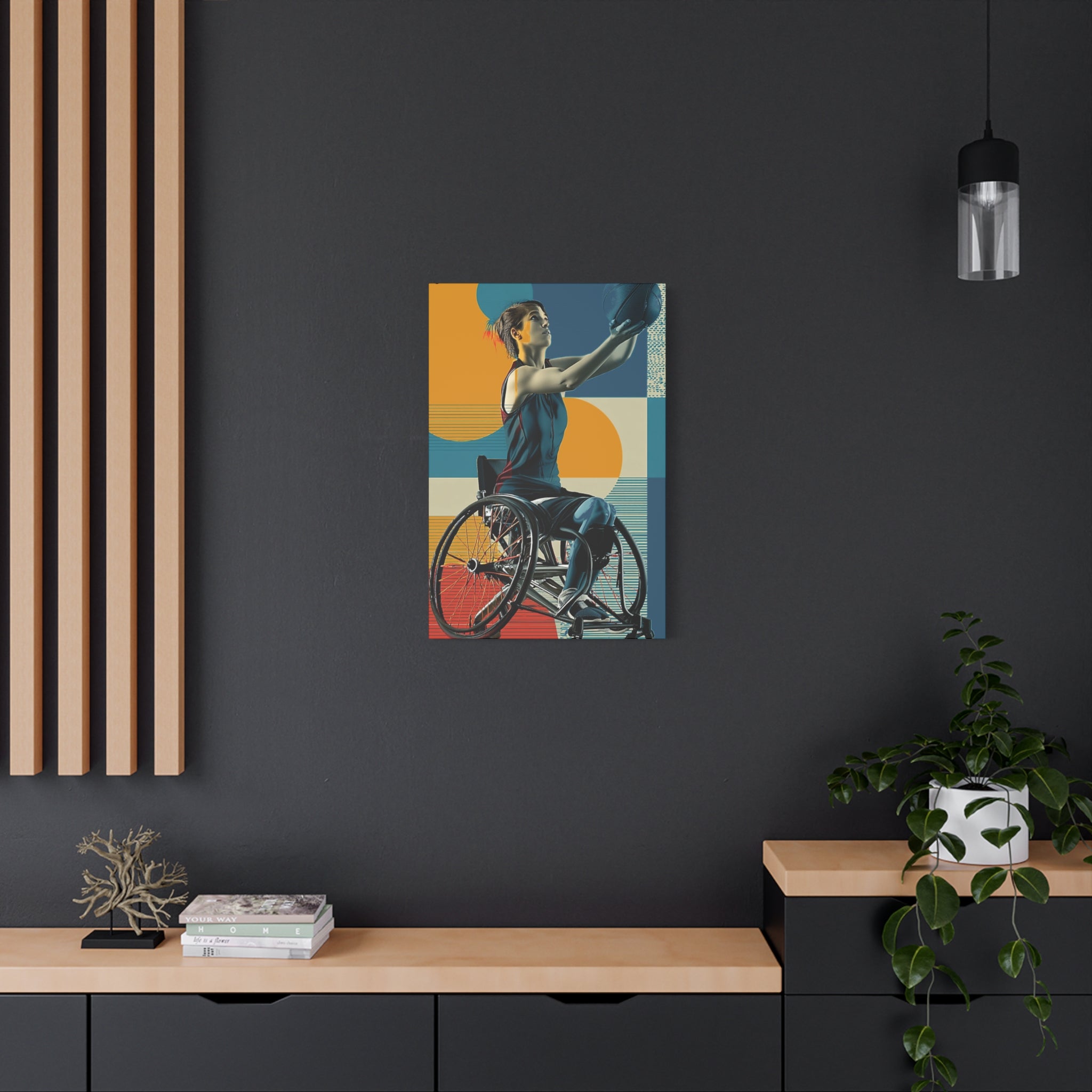 Empowering Wheelchair Basket Canvas Art, Inspirational Wall Decor, Motivational Home Decor, Unique Gift for Sports Enthusiasts, [...]