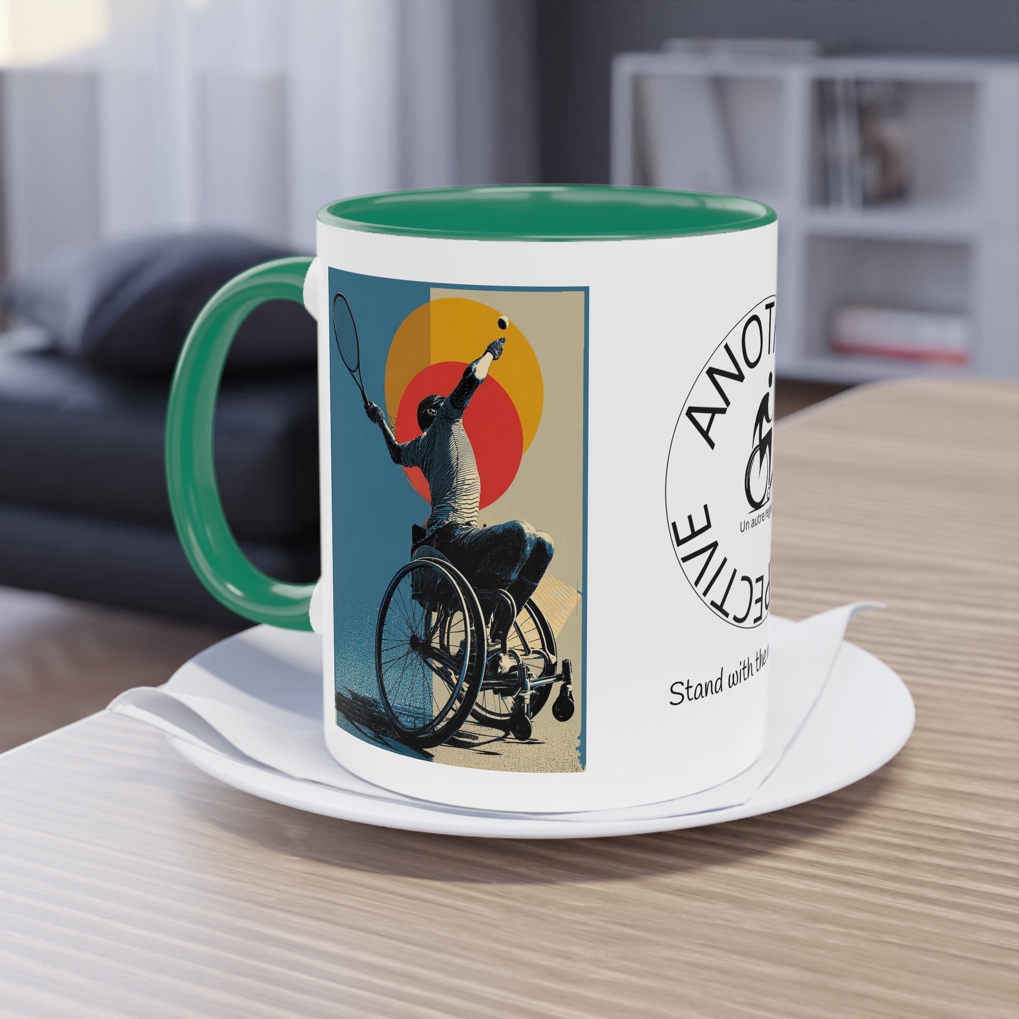 Dynamic Two-Tone Coffee Mug Tennis, Race-inspired Drinkware, Ideal Gift for Athletes, Motivational Morning Caffeine Boost, Sports Lover Cup
