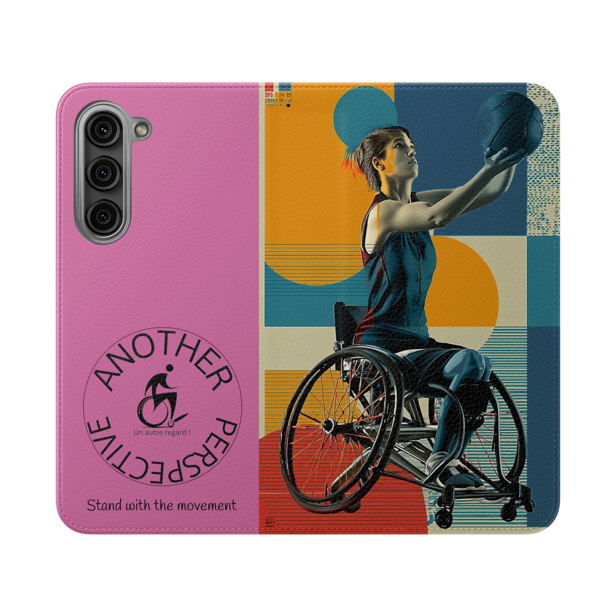 Sporty Flip Case for Wheelchair Basket Athletes, Phone Cover, Active Lifestyle Accessory, Gift for Sports Lovers, Personalized Case