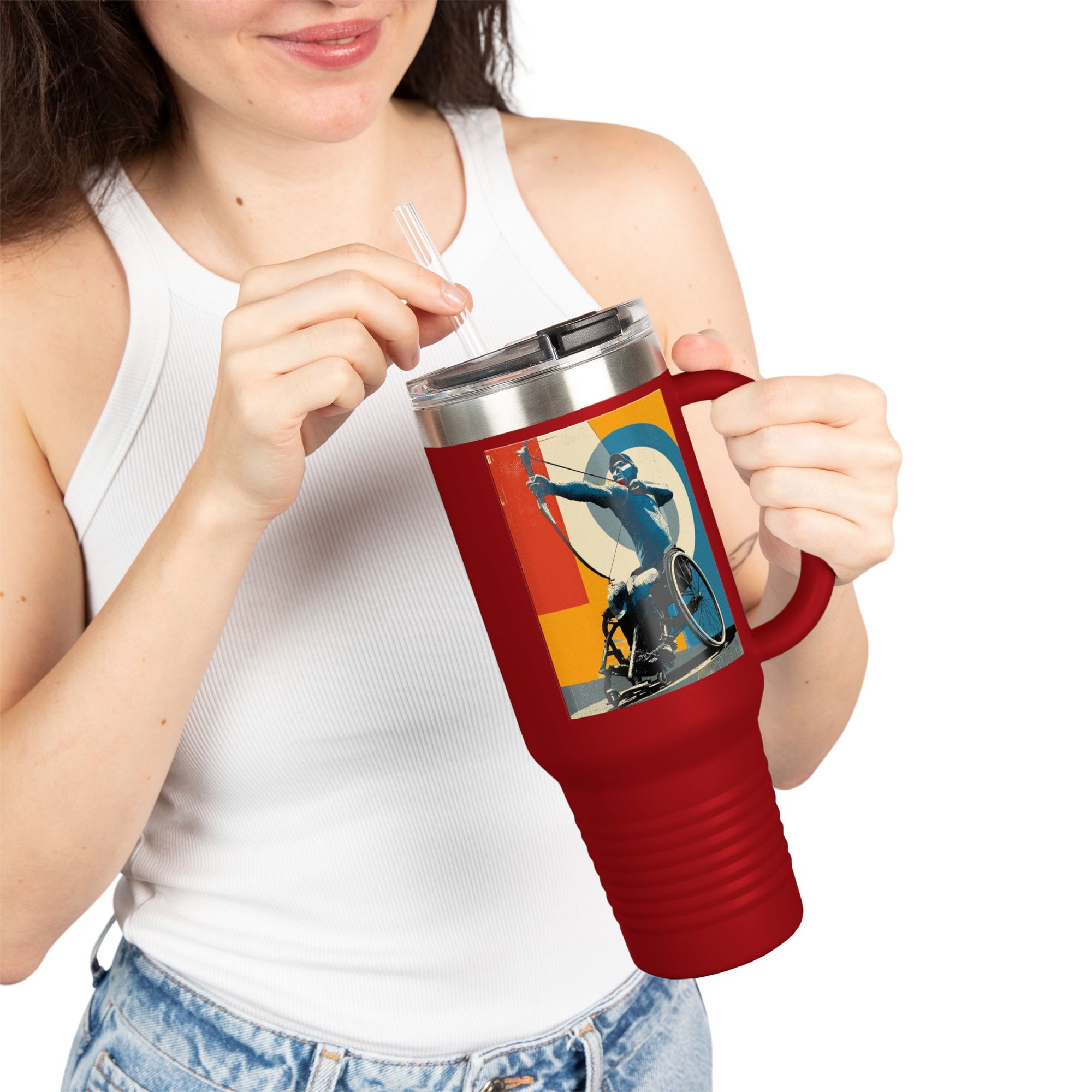Vibrant Insulated Travel Mug for On-the-Go Coffee Lovers, Motivational Mug, Daily Hydration, Sports Enthusiast Gift