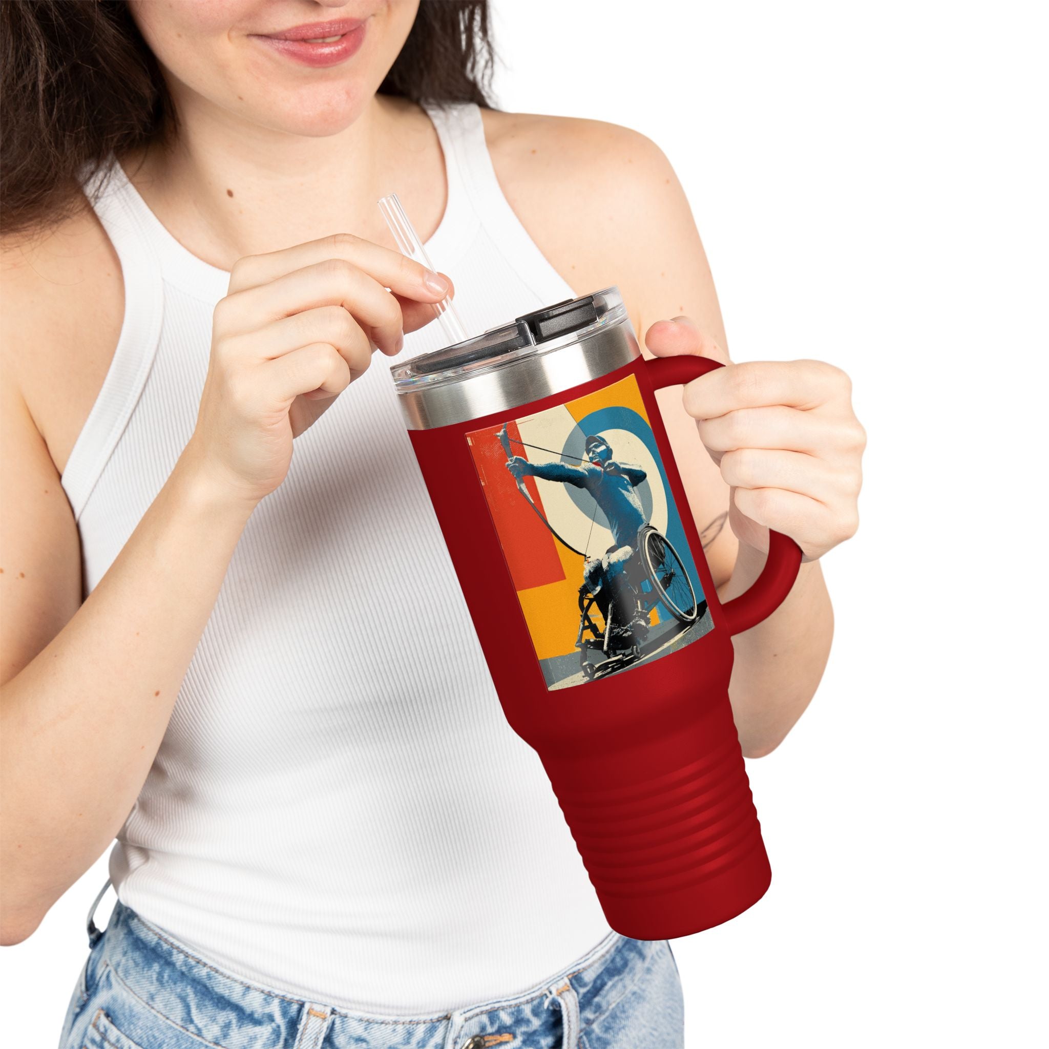 Vibrant Insulated Travel Mug for On-the-Go Coffee Lovers, Motivational Mug, Daily Hydration, Sports Enthusiast Gift