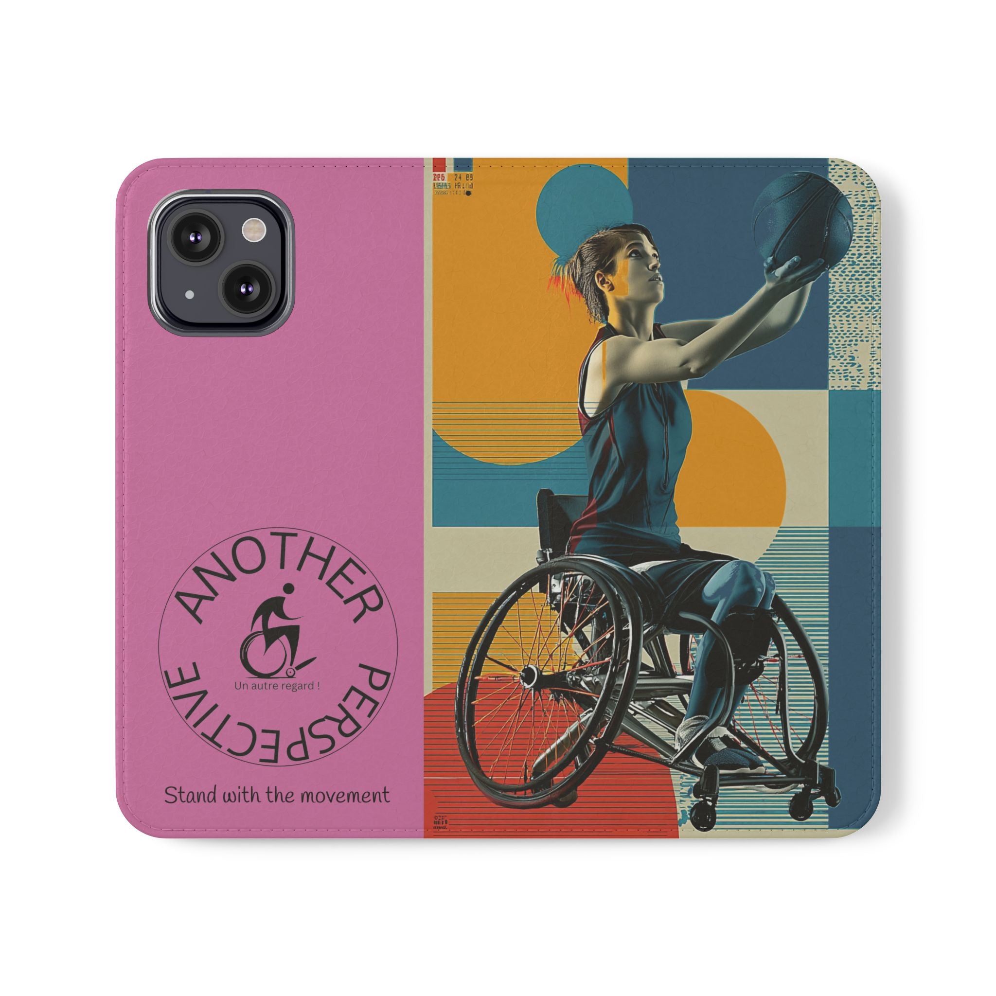 Sporty Flip Case for Wheelchair Basket Athletes, Phone Cover, Active Lifestyle Accessory, Gift for Sports Lovers, Personalized Case
