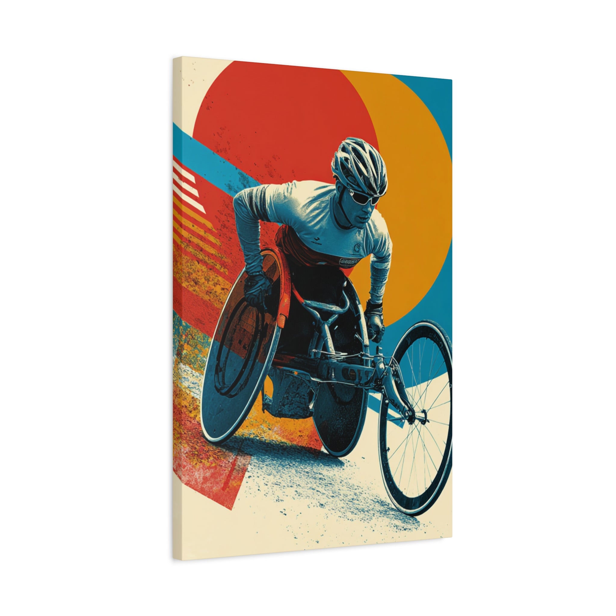 Vibrant Wheelchair Course Canvas Art, Motivational Wall Decor, Sports Inspiration, Gift for Athletes, Home Gym Decor