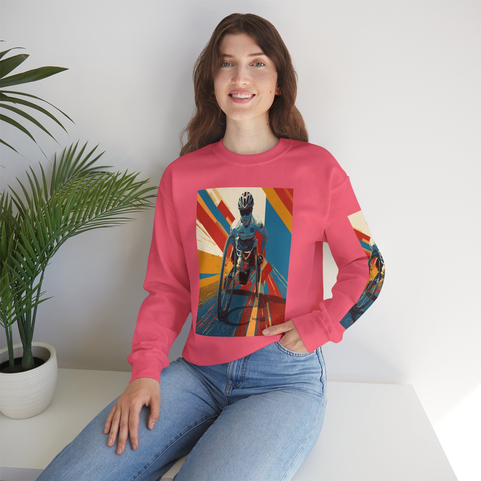 Inclusive WheelChair Course Sports Themed Sweatshirt for Empowerment, Unisex Heavy Blend Crewneck, Inspirational Gift for Activists