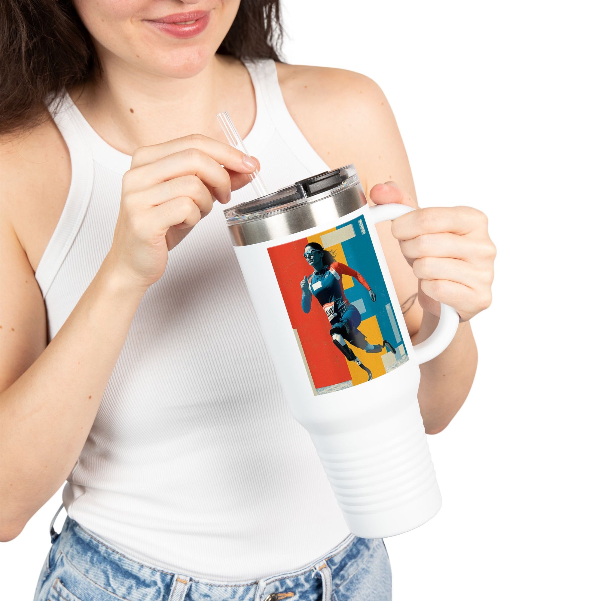Vibrant Insulated Travel Mug, 40oz | Stylish Drinkware for Outdoor Adventures, Sports, Travel, Gifts