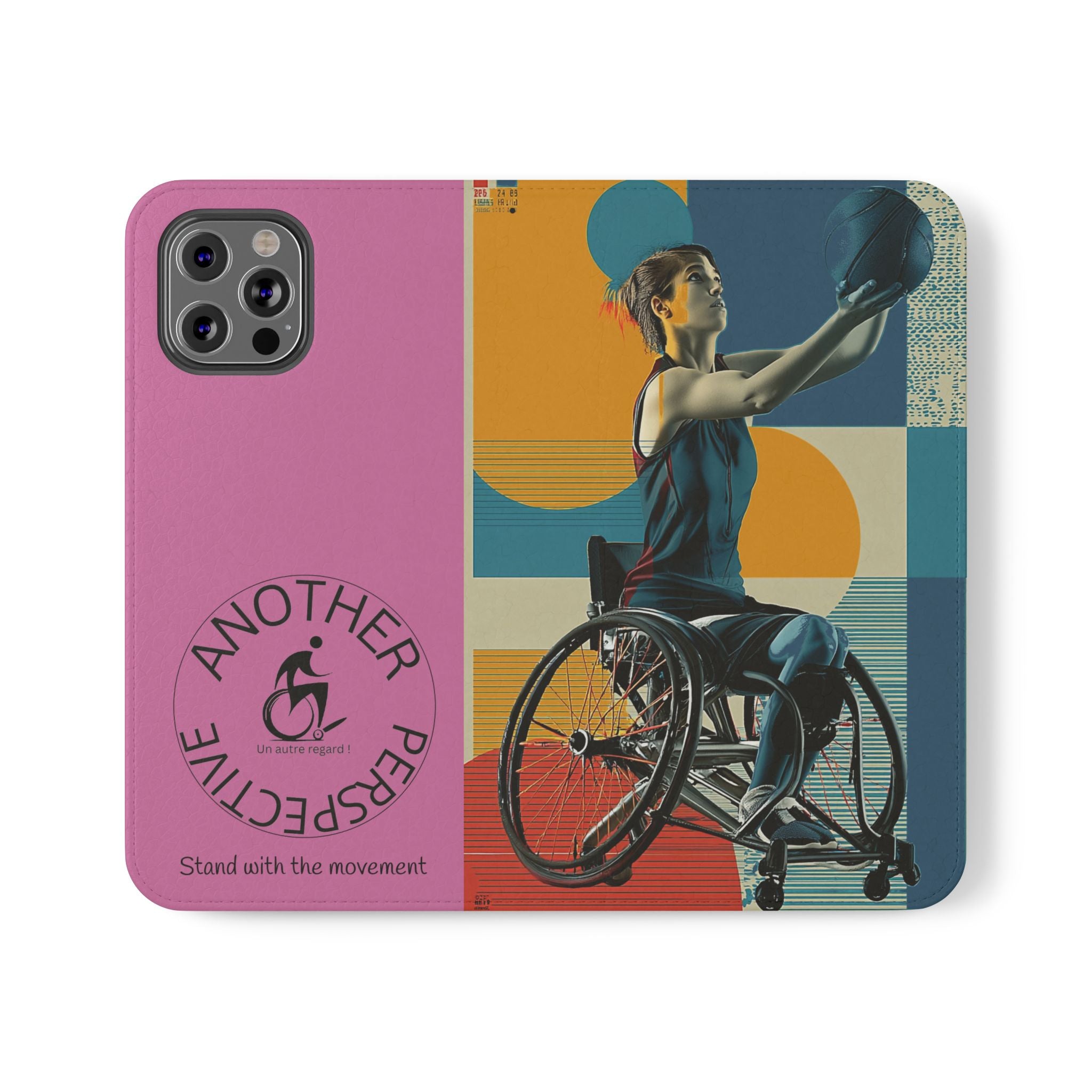 Sporty Flip Case for Wheelchair Basket Athletes, Phone Cover, Active Lifestyle Accessory, Gift for Sports Lovers, Personalized Case