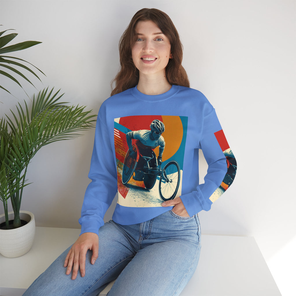 Inclusive WheelChair Course Sports Themed Sweatshirt for Empowerment, Unisex Heavy Blend Crewneck, Inspirational Gift for Activists