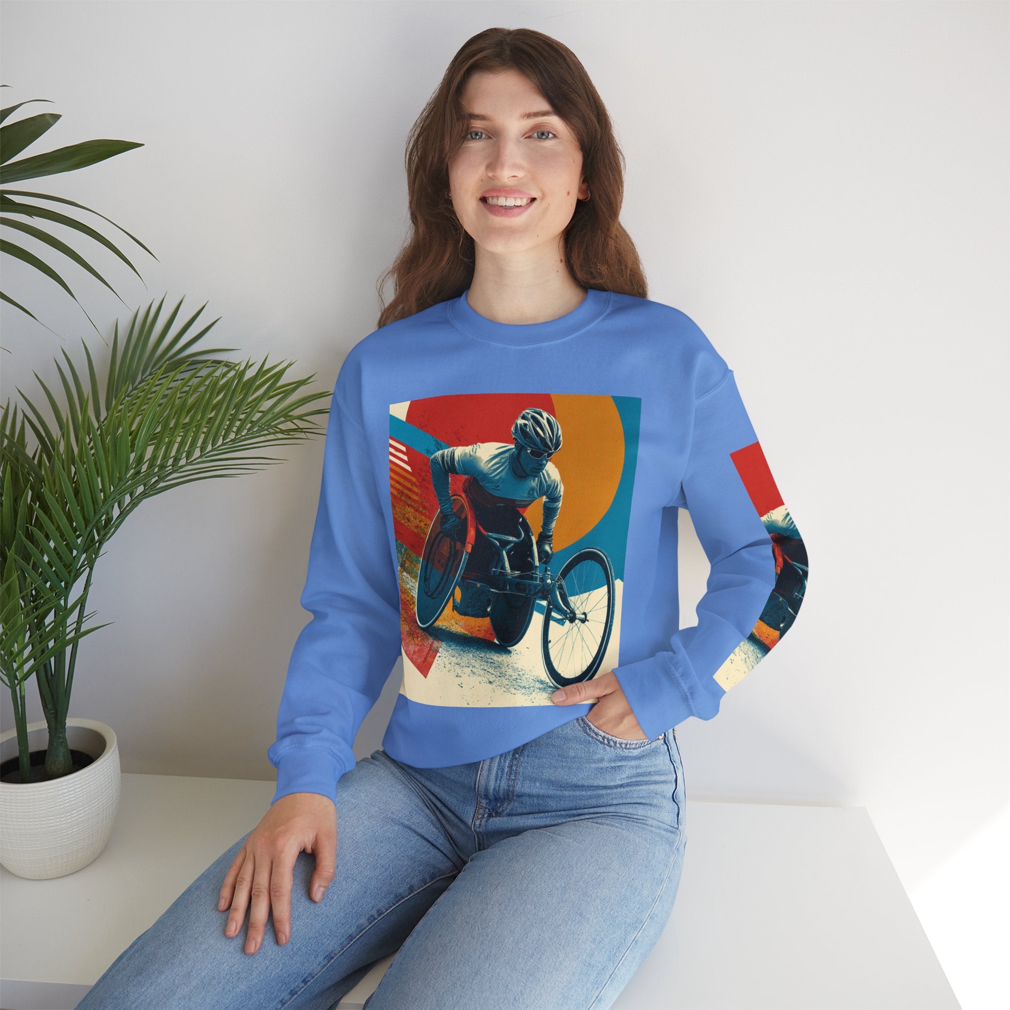 Inclusive WheelChair Course Sports Themed Sweatshirt for Empowerment, Unisex Heavy Blend Crewneck, Inspirational Gift for Activists