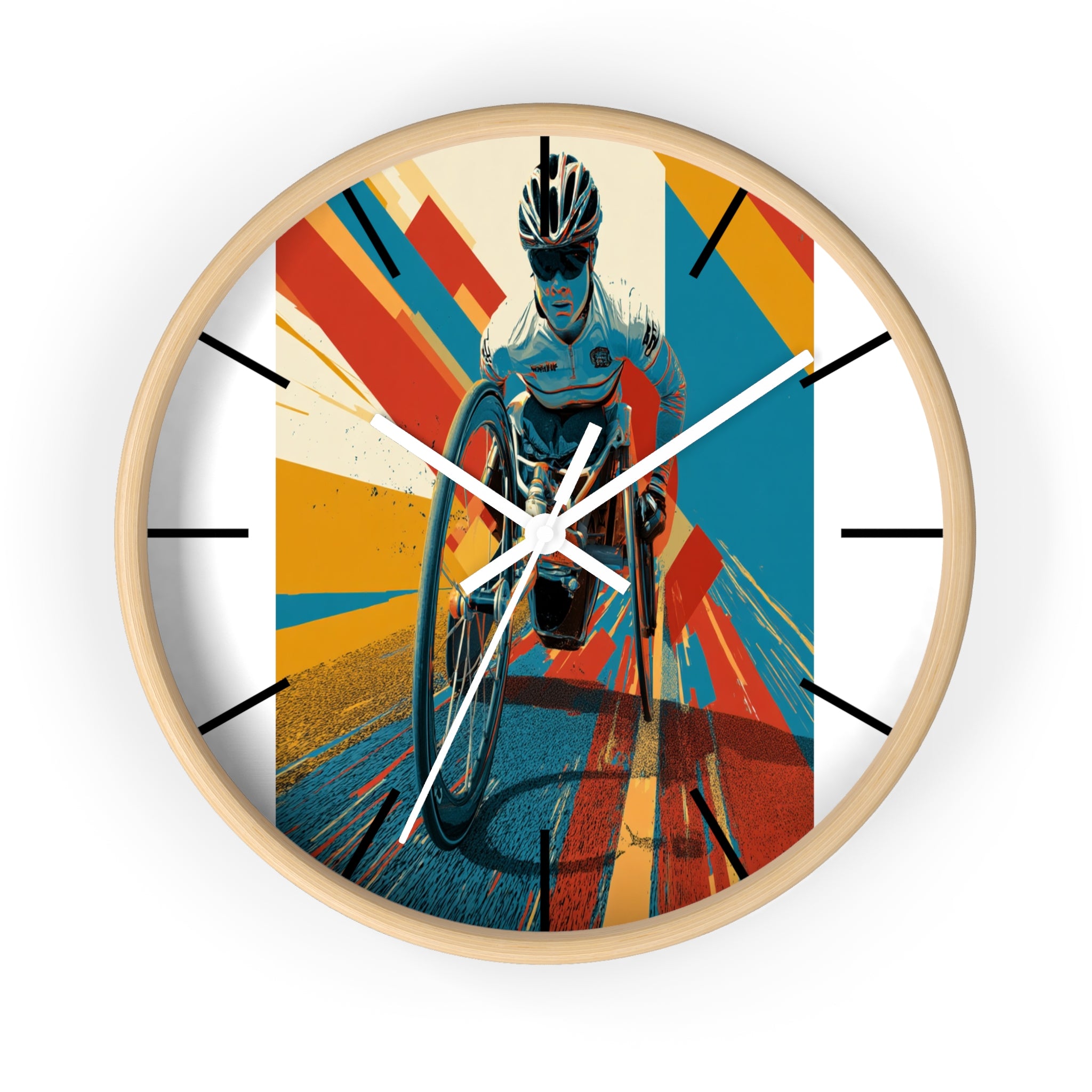 Motivational Sports Wheelchair Wall Clock, Inspirational Decor for Athletes, Fitness Gift, Perfect for Home Gym, Competition, or Office