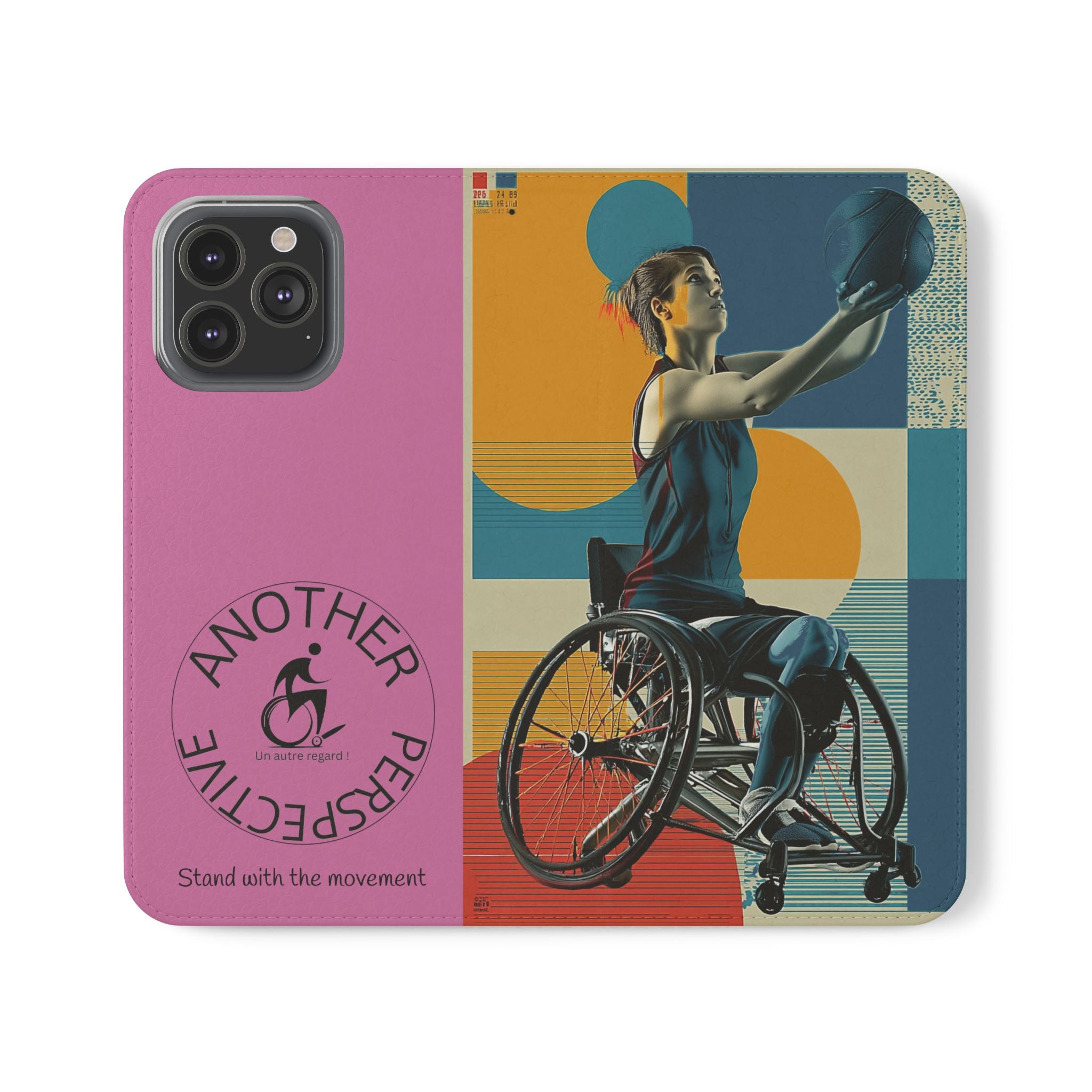 Sporty Flip Case for Wheelchair Basket Athletes, Phone Cover, Active Lifestyle Accessory, Gift for Sports Lovers, Personalized Case