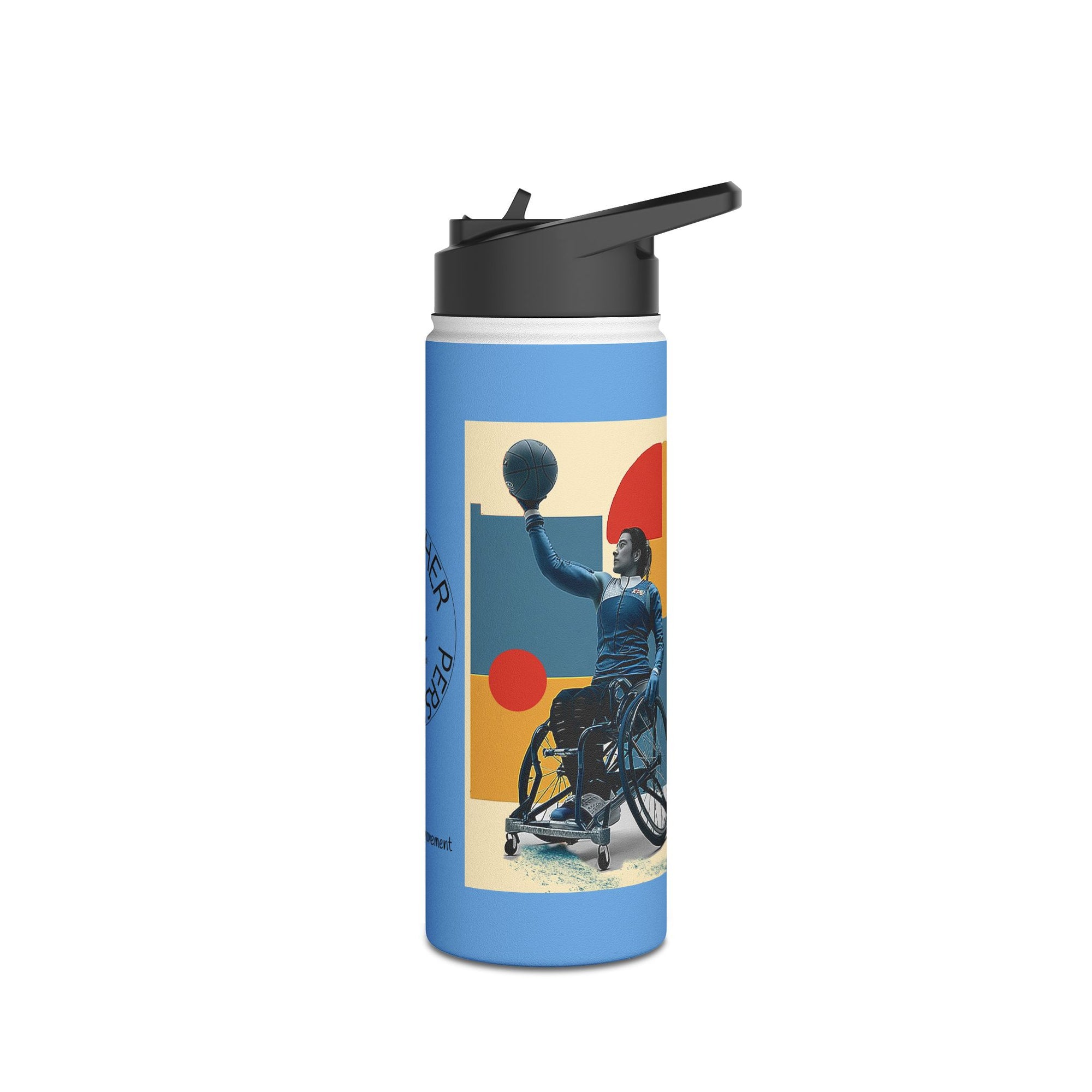 Colorful Stainless Steel Water Bottle – Para-sport Design, Eco-Friendly Hydration, Gift Idea for All Athletes, Travel Mug, Fitness Accessory
