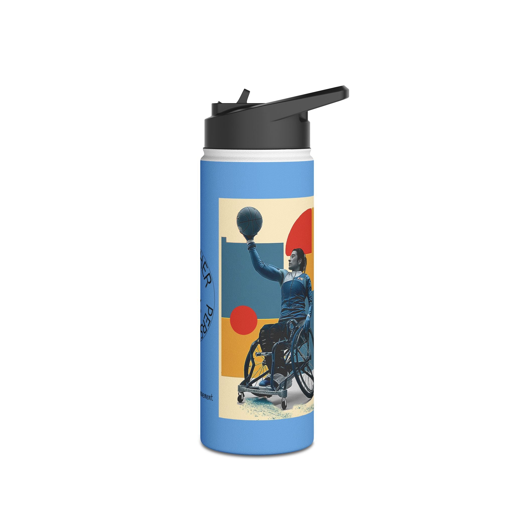 Colorful Stainless Steel Water Bottle – Para-sport Design, Eco-Friendly Hydration, Gift Idea for All Athletes, Travel Mug, Fitness Accessory