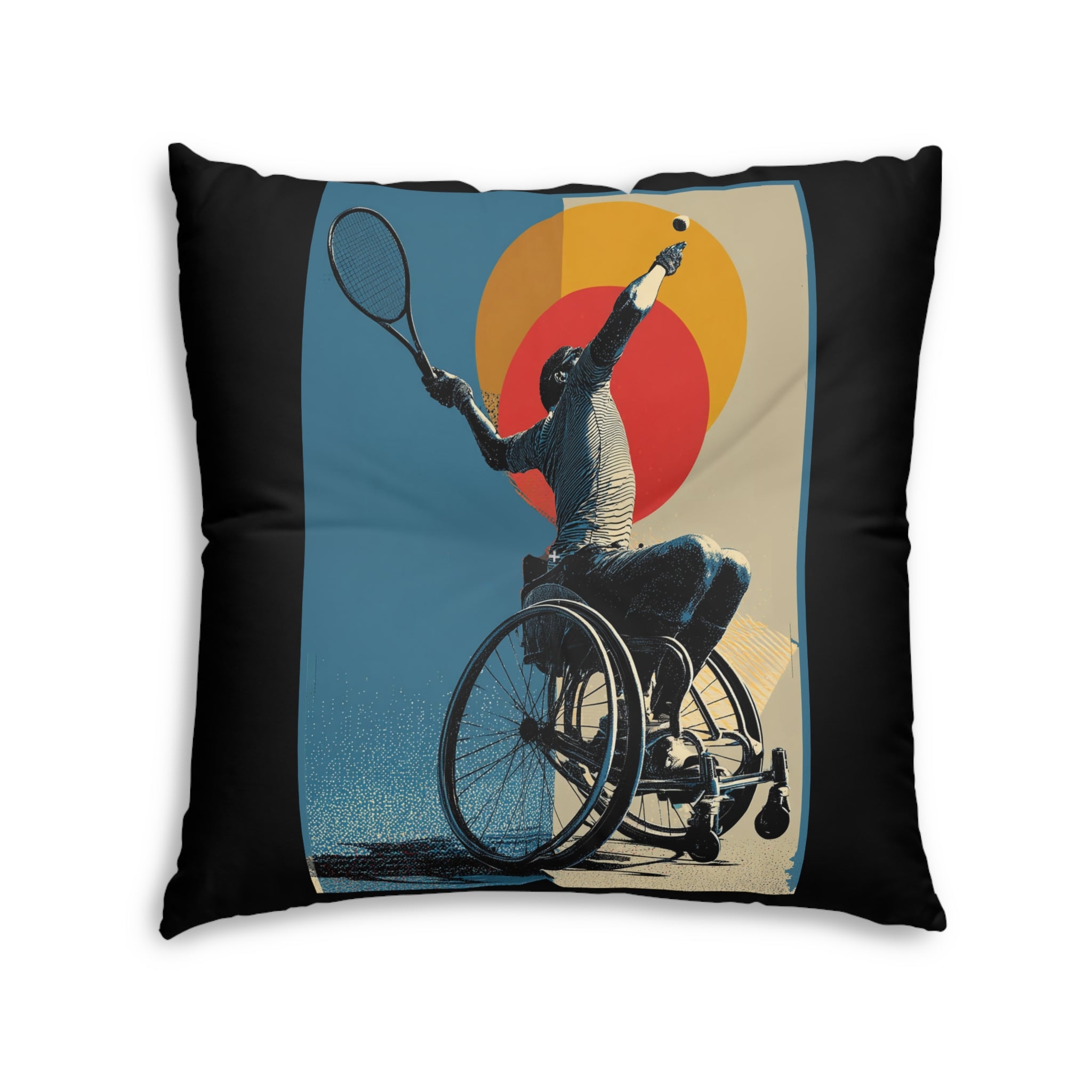 Dynamic Tufted Floor Pillow, Sports Course Decor, Active Lifestyle Cushion, Athlete Gift, Home Accent, Modern Throw Pillow