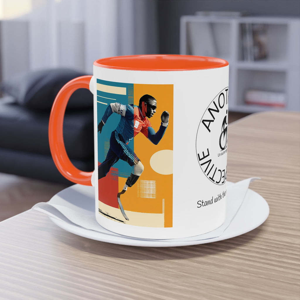 Dynamic Two-Tone Coffee Mug Course, Drinkware, Ideal Gift for Athletes, Motivational Morning Caffeine Boost, Sports Lover Cup