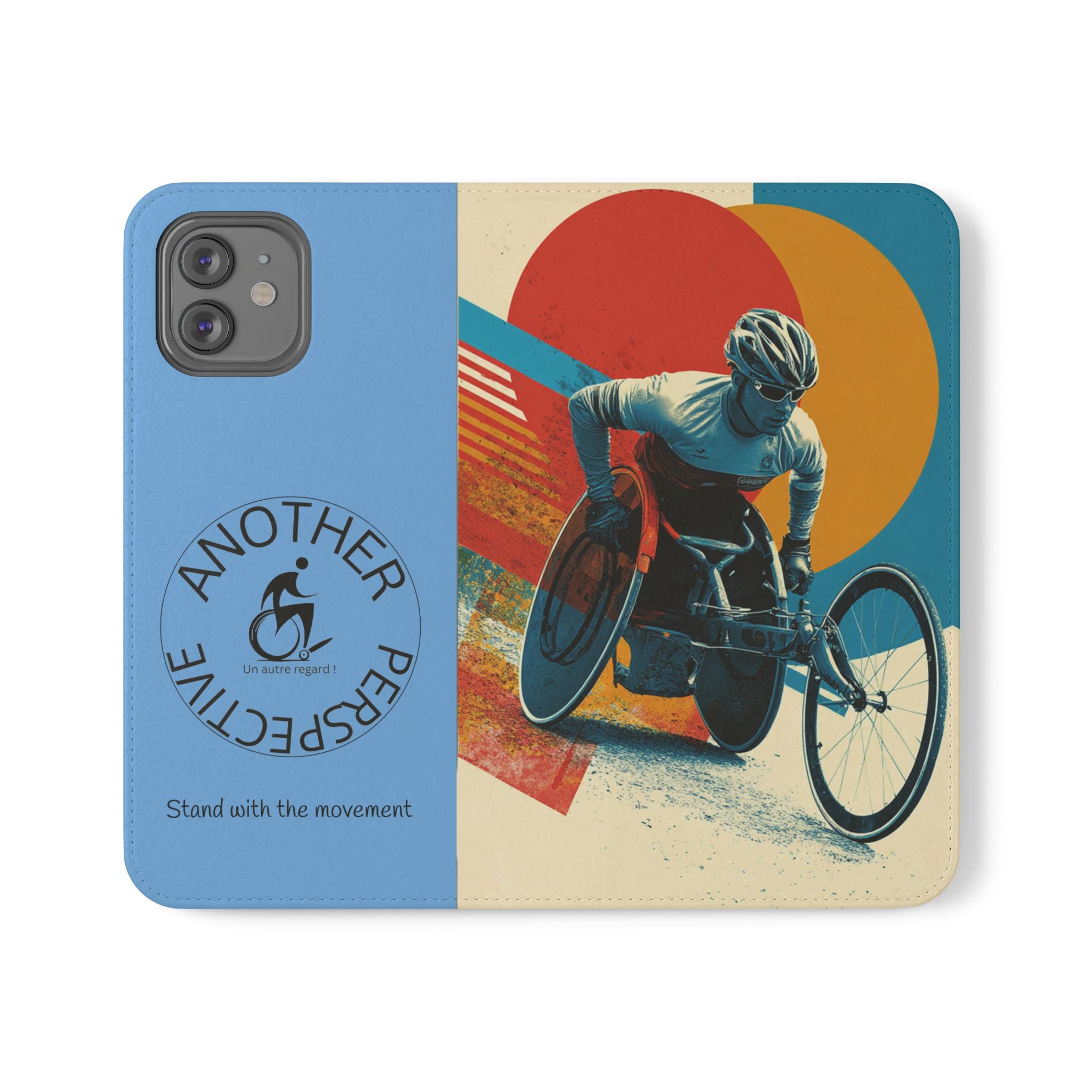 Mobility Advocate Flip Case for Phone Wheelchair, Supportive Gift for Activists, Stylish Wallet Phone Case, Perfect for Everyday Use