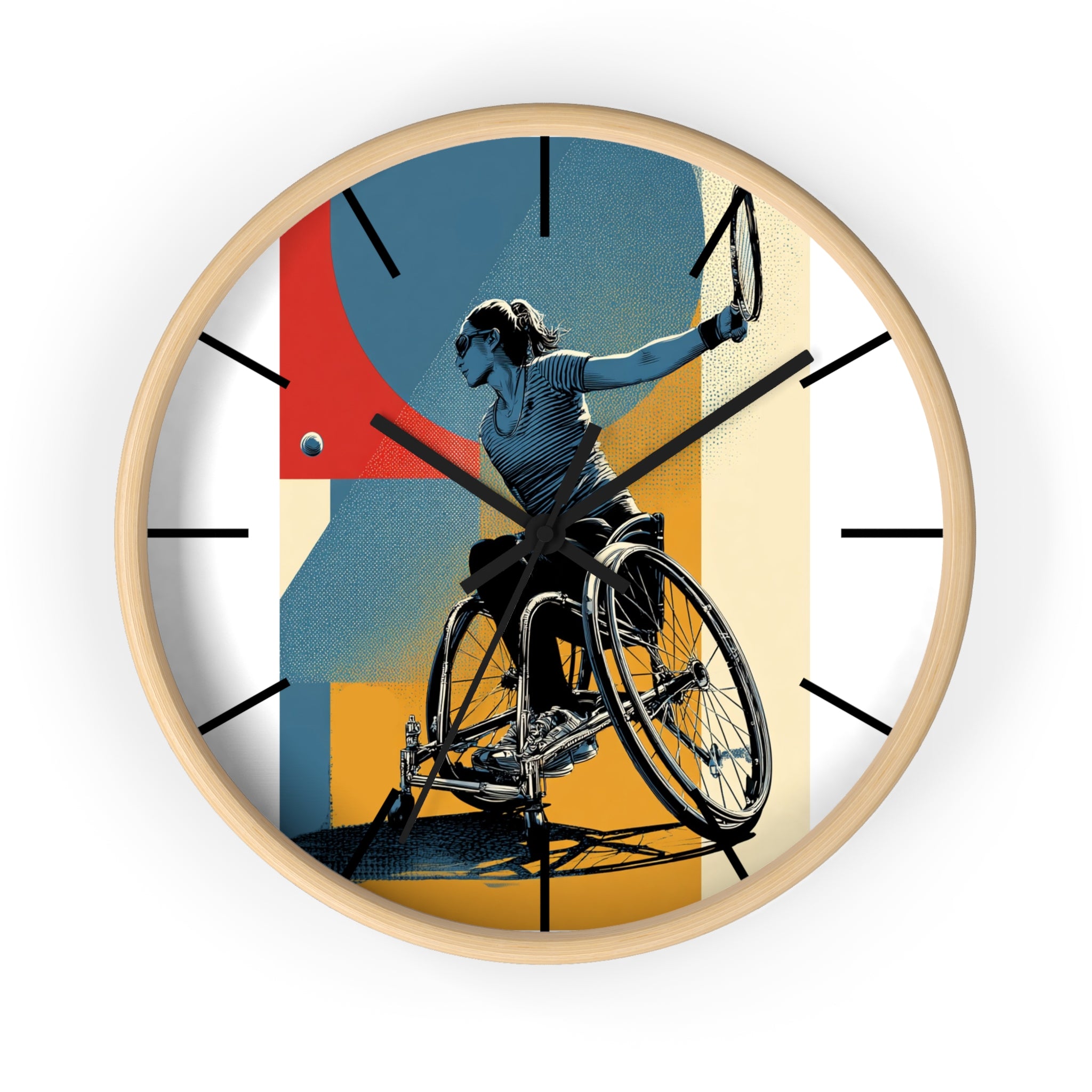 Motivational Sports Tennis Wall Clock, Inspirational Decor for Athletes, Fitness Gift, Perfect for Home Gym, Competition, or Office