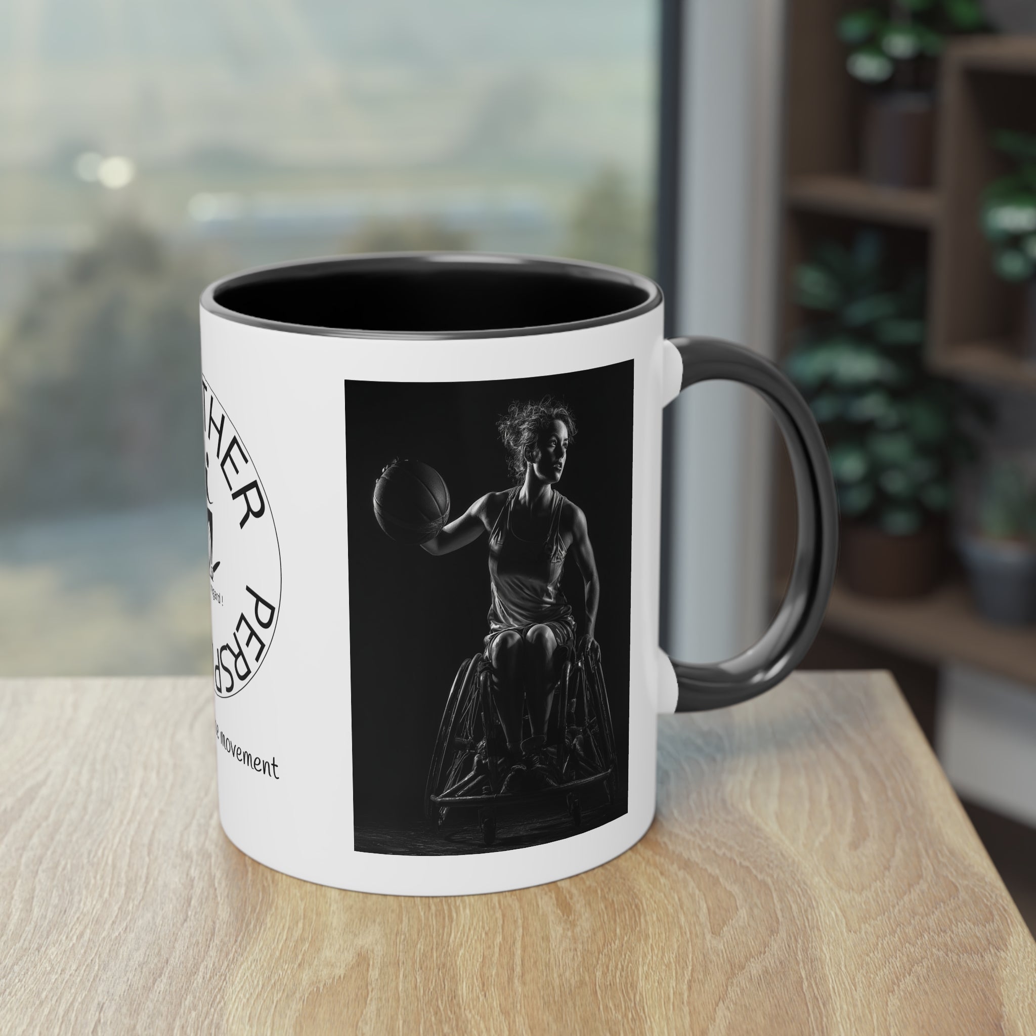 Dynamic Two-Tone Coffee Mug Basket,  Ideal Gift for Athletes, Motivational Morning Caffeine Boost, Sports Lover Cup