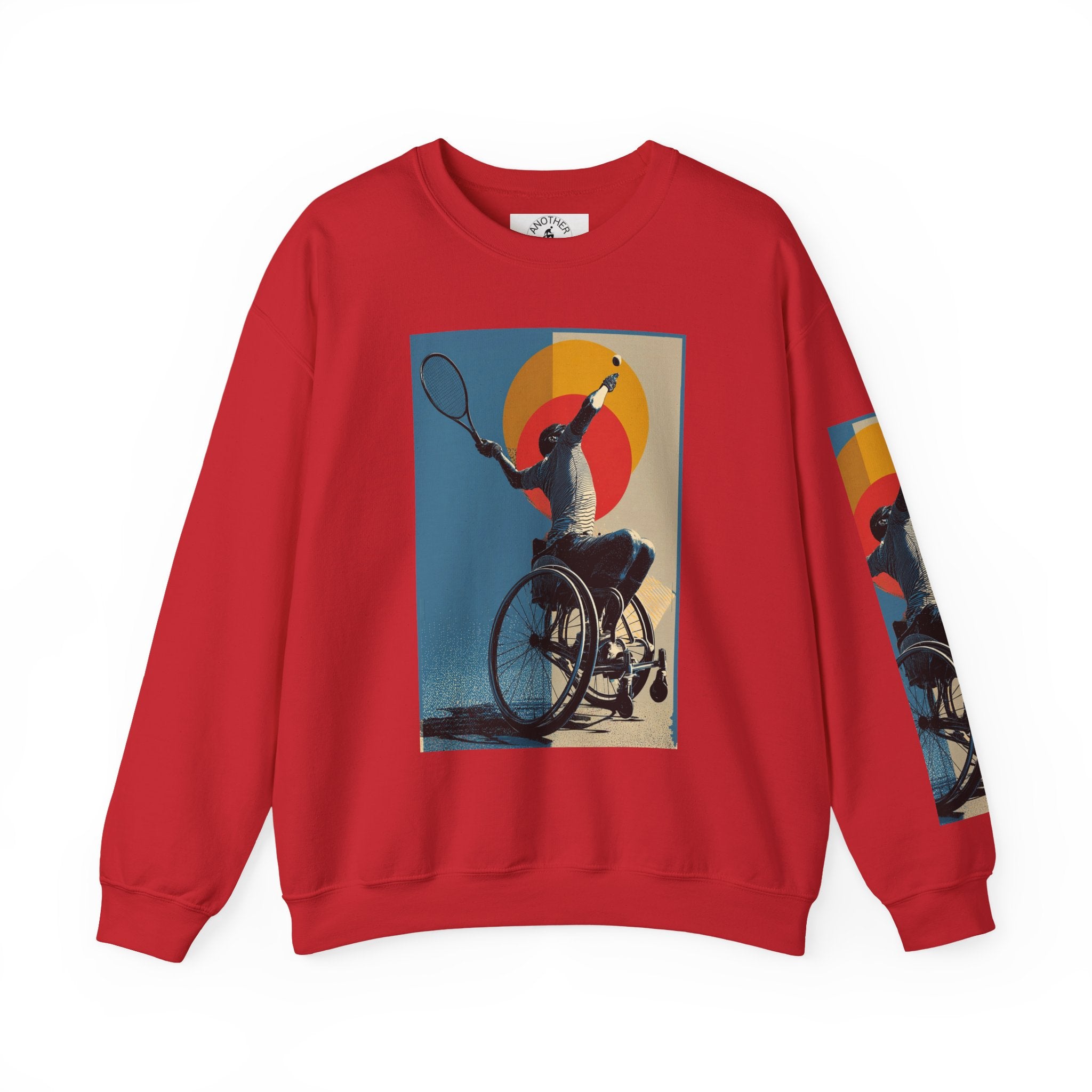 Inclusive WheelChair Tennis Sports Themed Sweatshirt for Empowerment, Unisex Heavy Blend Crewneck, Inspirational Gift for Activists