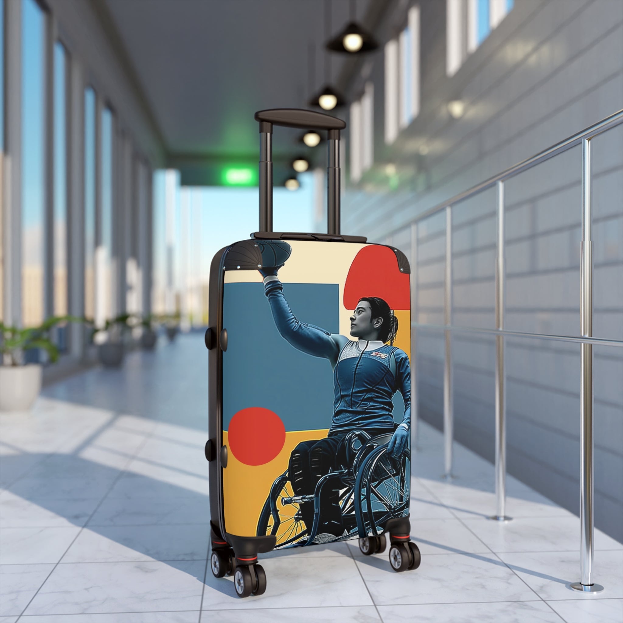 Wheelchair Basket Athlete Suitcase - Travel Gear for Adaptive Sports, Unique Luggage, Inspirational Gift, Mobility Travel, Adventure Bag