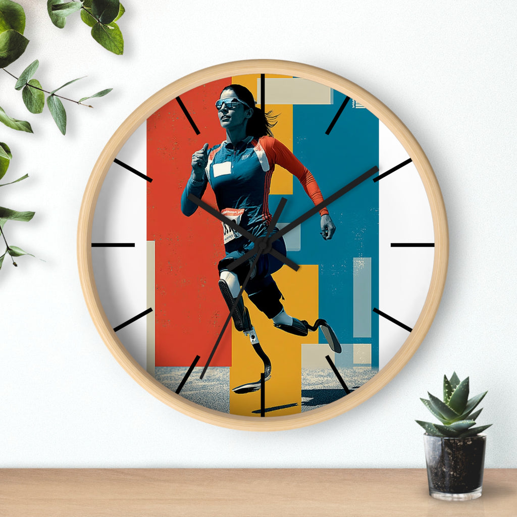 Motivational Sports Course Wall Clock, Inspirational Decor for Athletes, Fitness Gift, Perfect for Home Gym, Competition, or Office