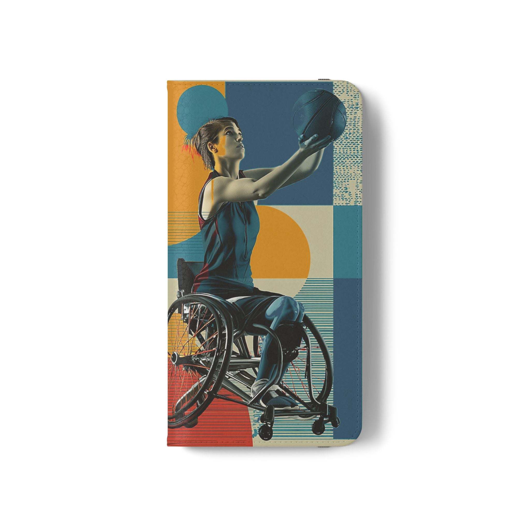Sporty Flip Case for Wheelchair Basket Athletes, Phone Cover, Active Lifestyle Accessory, Gift for Sports Lovers, Personalized Case