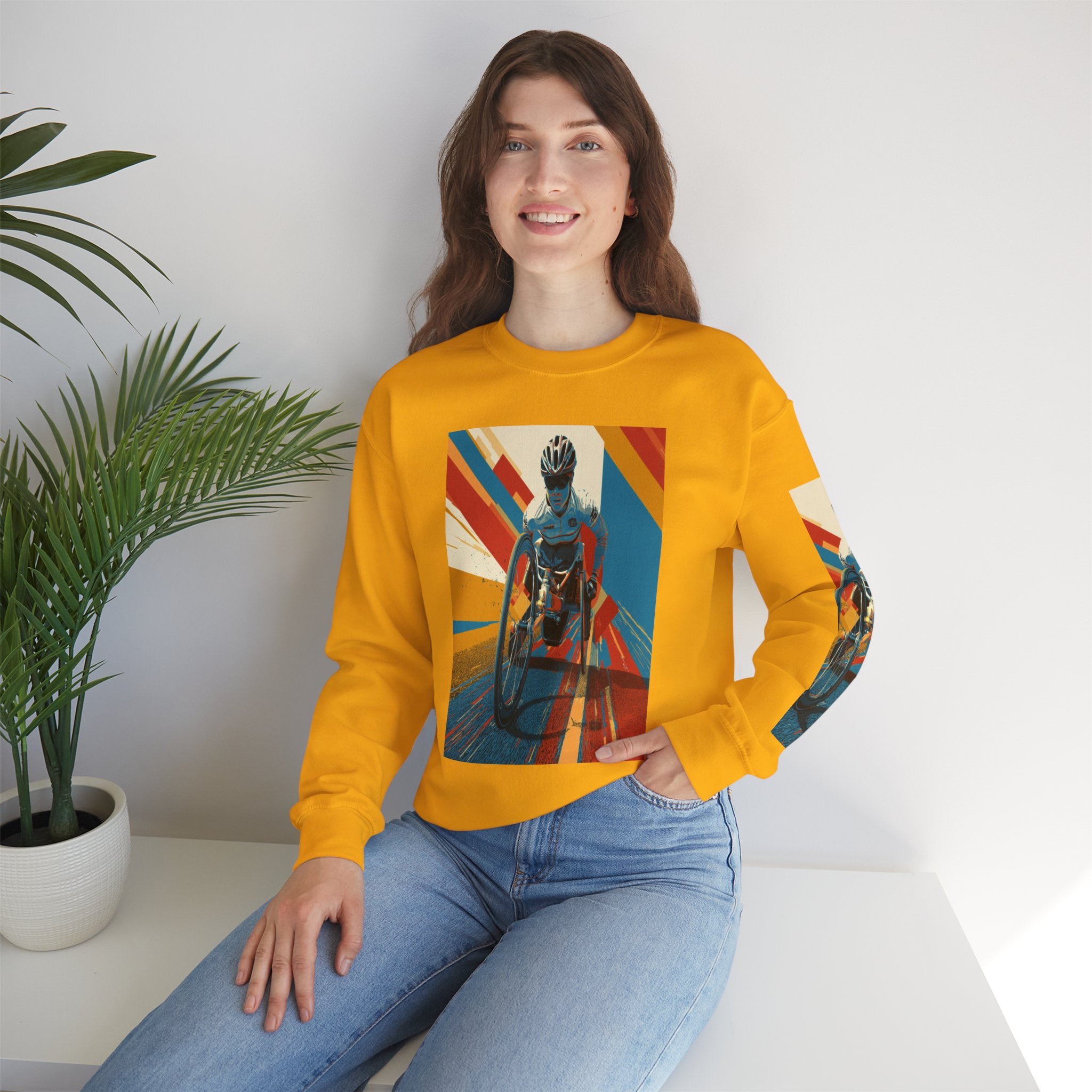 Inclusive WheelChair Course Sports Themed Sweatshirt for Empowerment, Unisex Heavy Blend Crewneck, Inspirational Gift for Activists