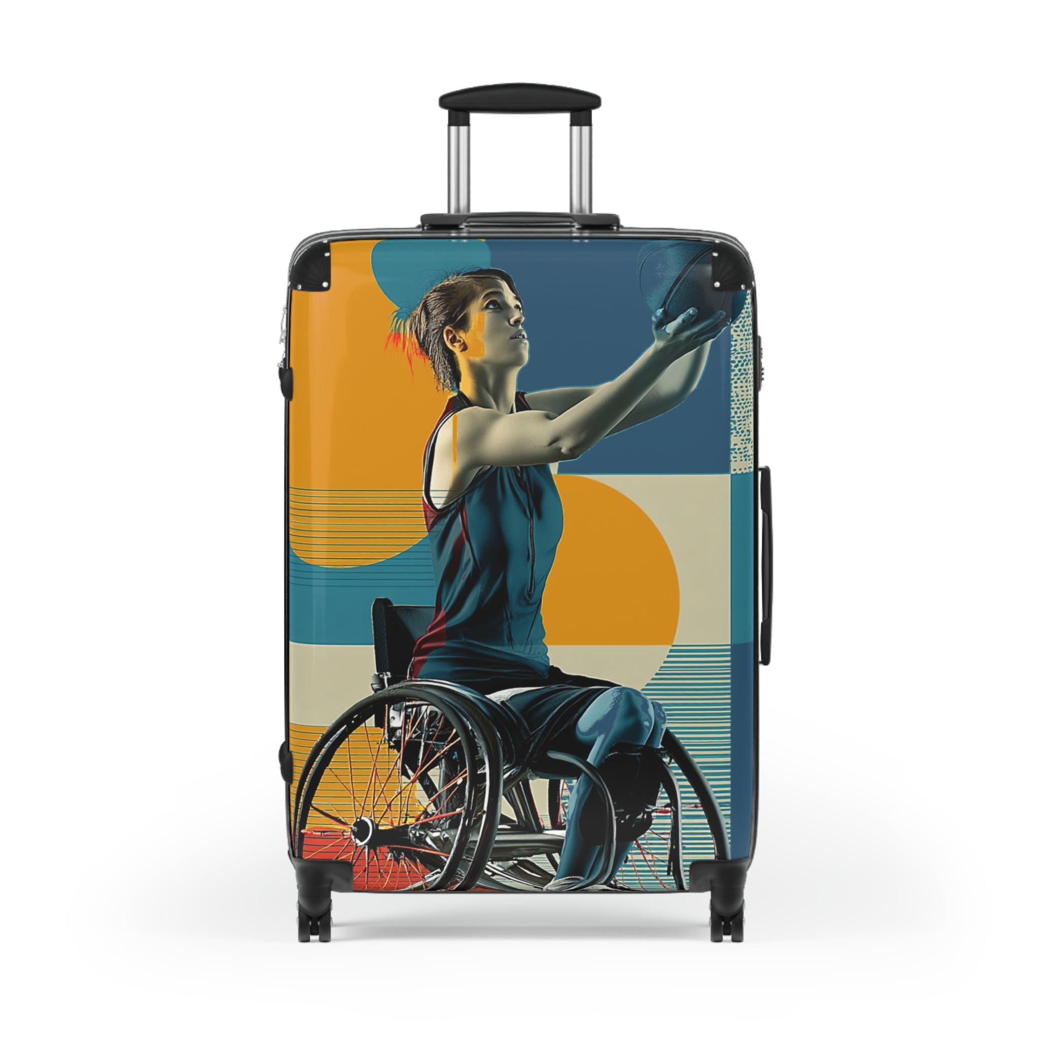Wheelchair Basket Athlete Suitcase - Travel Gear for Adaptive Sports, Unique Luggage, Inspirational Gift, Mobility Travel, Adventure Bag