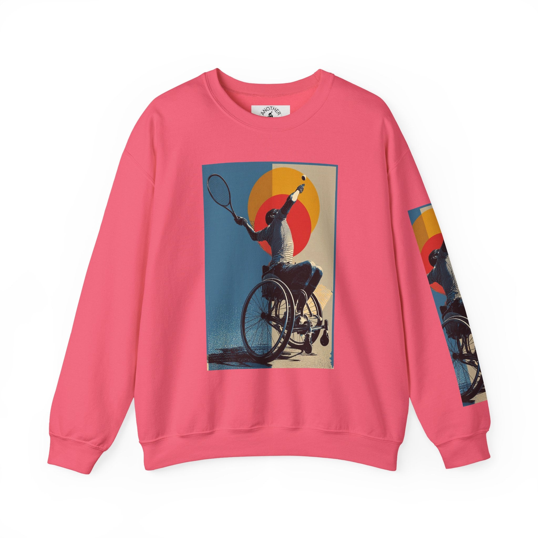 Inclusive WheelChair Tennis Sports Themed Sweatshirt for Empowerment, Unisex Heavy Blend Crewneck, Inspirational Gift for Activists