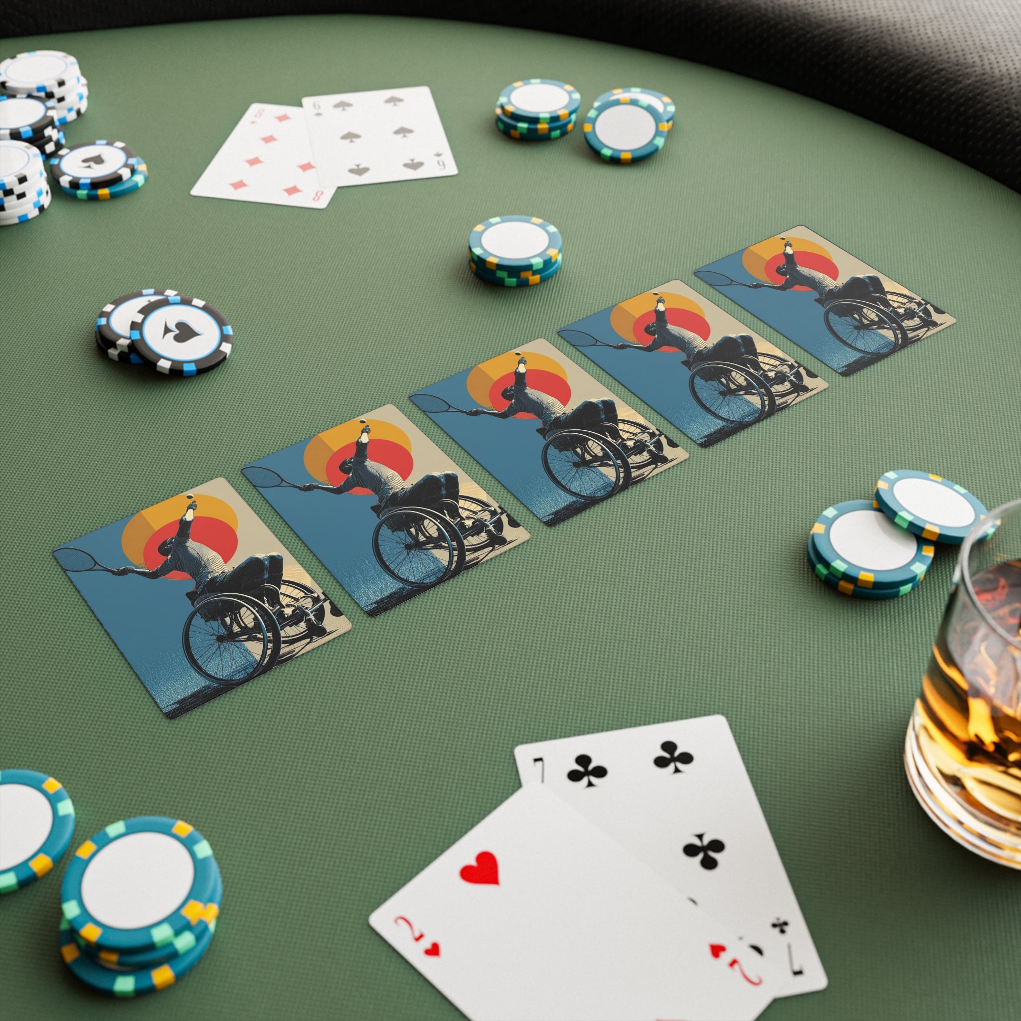 Poker Card Set Tennis, Playing Cards for Game Night, Unique Gift for Poker Lovers, Fun Family Activity, Card Game Accessories, Casino Theme Decor