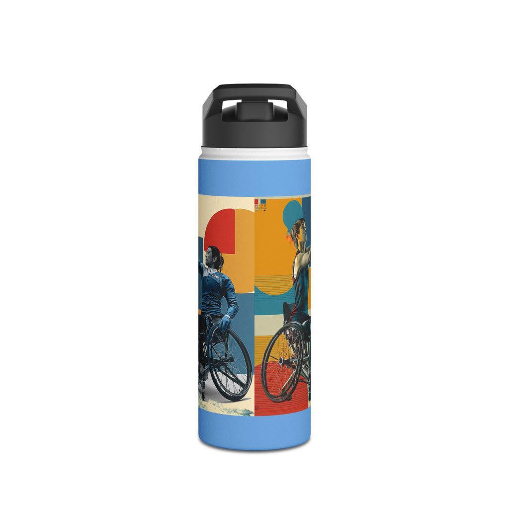 Colorful Stainless Steel Water Bottle – Para-sport Design, Eco-Friendly Hydration, Gift Idea for All Athletes, Travel Mug, Fitness Accessory