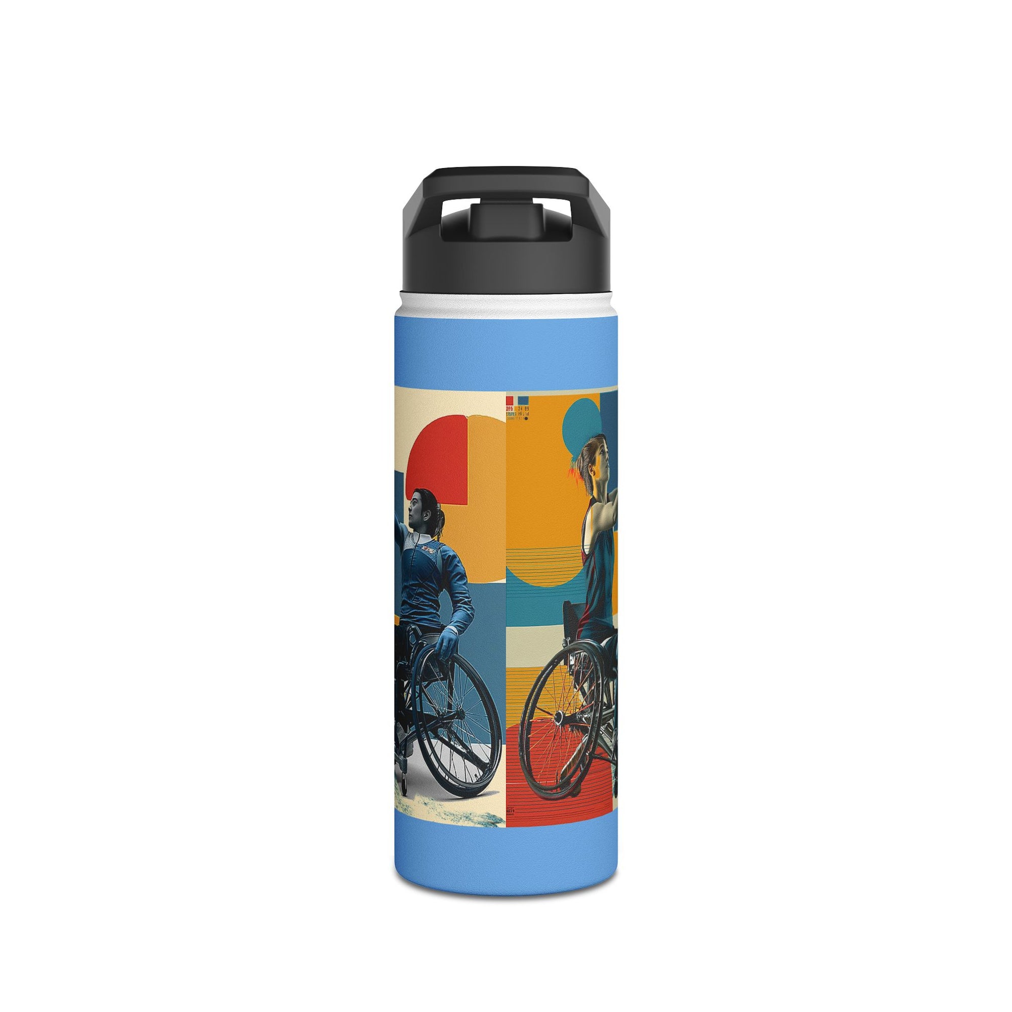 Colorful Stainless Steel Water Bottle – Para-sport Design, Eco-Friendly Hydration, Gift Idea for All Athletes, Travel Mug, Fitness Accessory