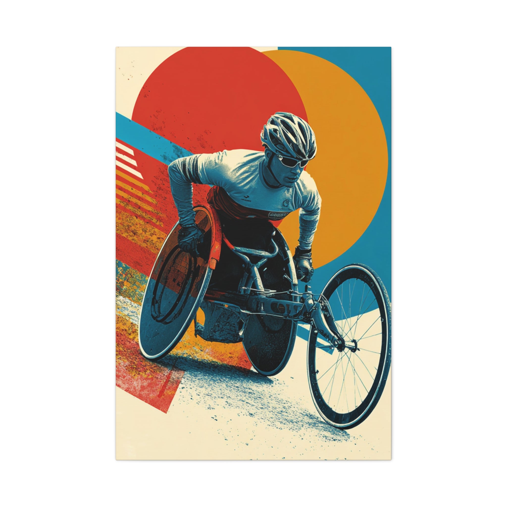Vibrant Wheelchair Course Canvas Art, Motivational Wall Decor, Sports Inspiration, Gift for Athletes, Home Gym Decor