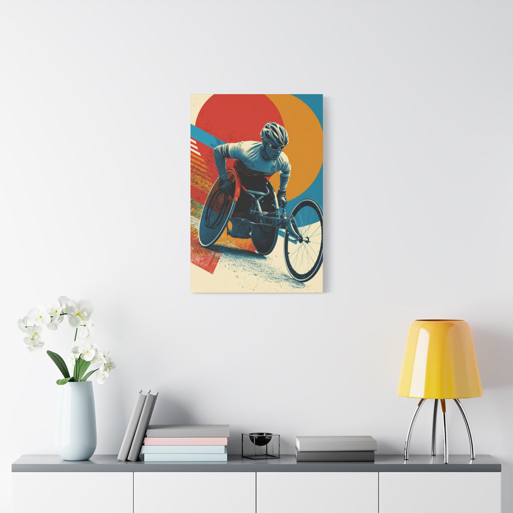 Vibrant Wheelchair Course Canvas Art, Motivational Wall Decor, Sports Inspiration, Gift for Athletes, Home Gym Decor