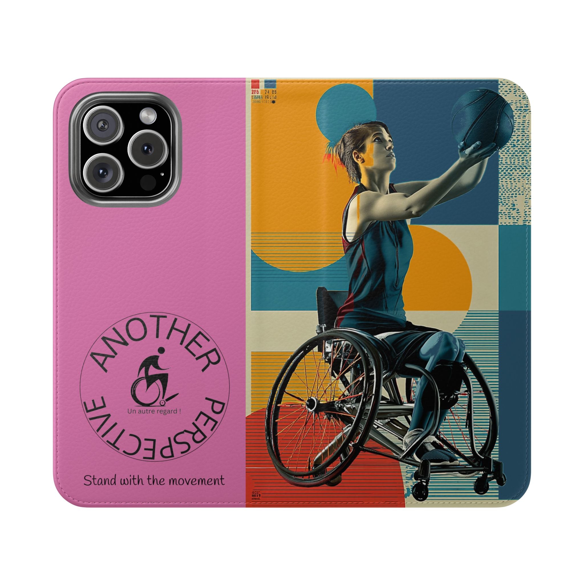 Sporty Flip Case for Wheelchair Basket Athletes, Phone Cover, Active Lifestyle Accessory, Gift for Sports Lovers, Personalized Case