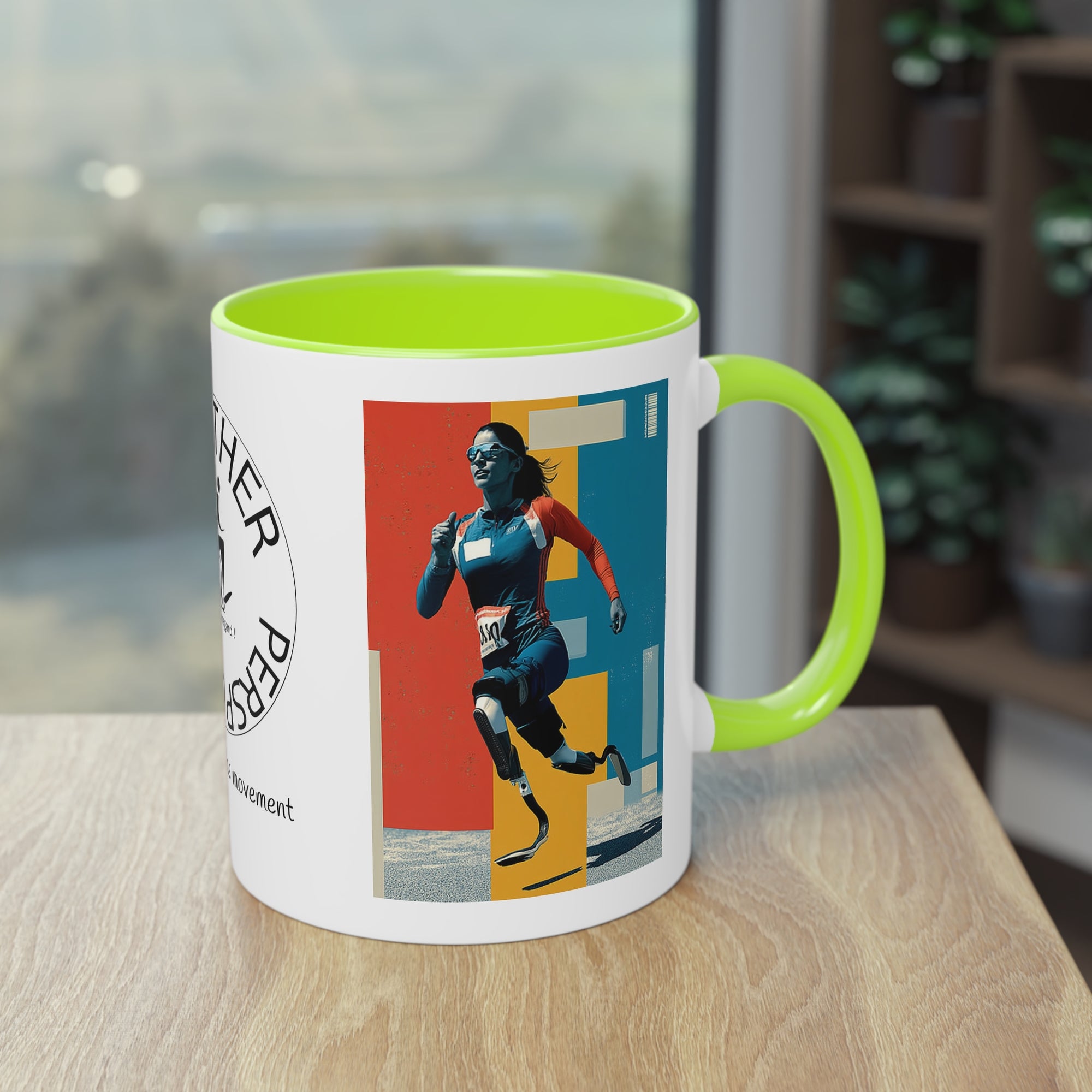 Dynamic Two-Tone Coffee Mug Course, Drinkware, Ideal Gift for Athletes, Motivational Morning Caffeine Boost, Sports Lover Cup