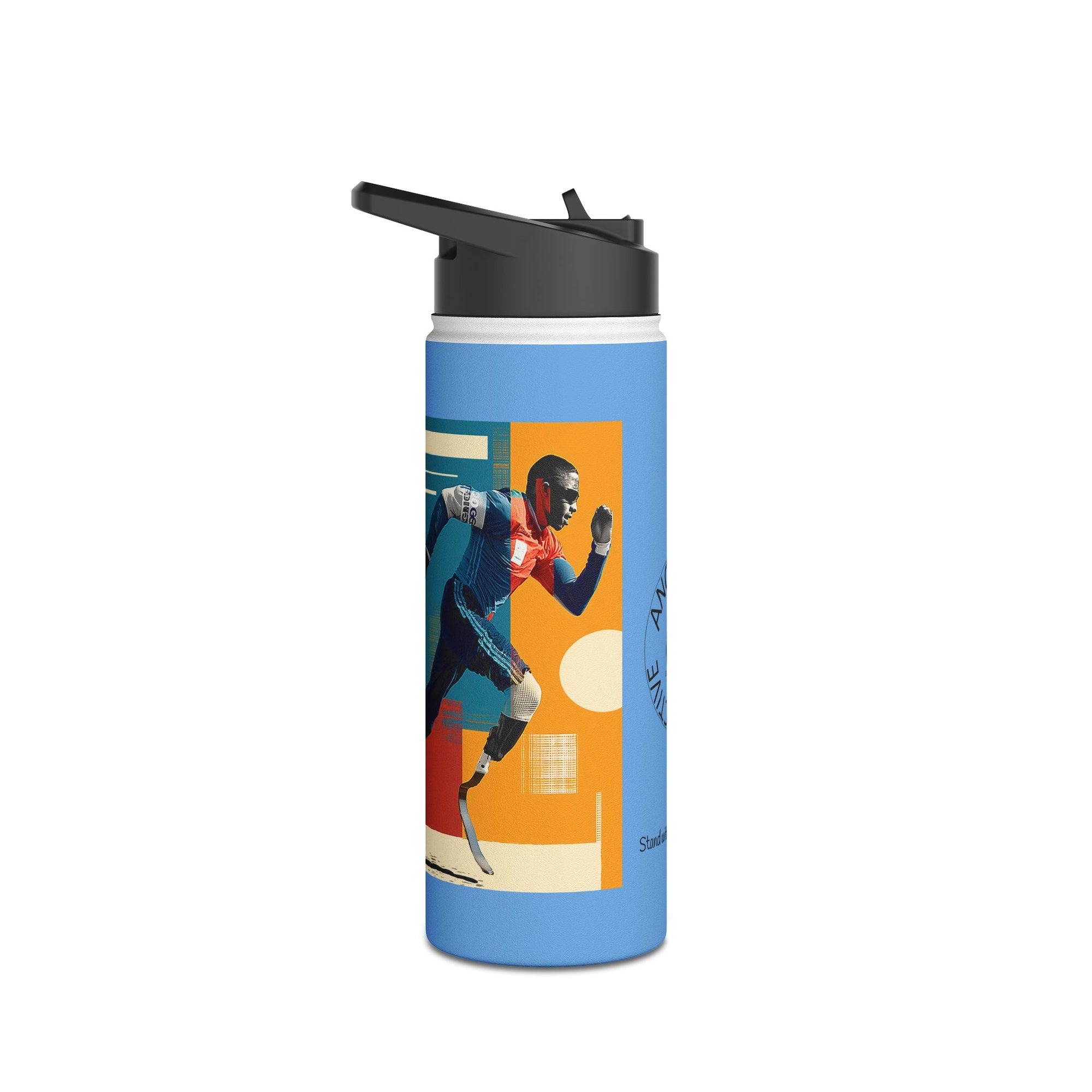 Colorful Stainless Steel Water Bottle – Para-sport Course Design, Eco-Friendly Hydration, Gift Idea for All Athletes, Travel Mug, Fitness Accessory