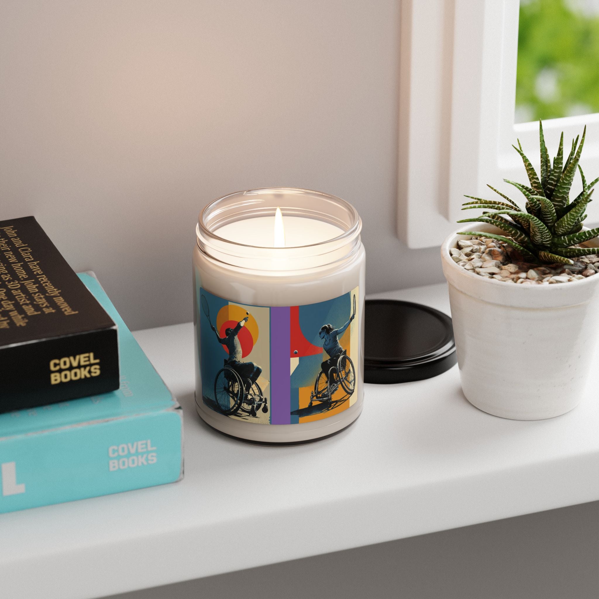 Artistic Wheelchair Tennis Scented Candle - Relaxation Decor for Sports Lovers, Candles for Gifts, Home Fragrance, Unique Gifts