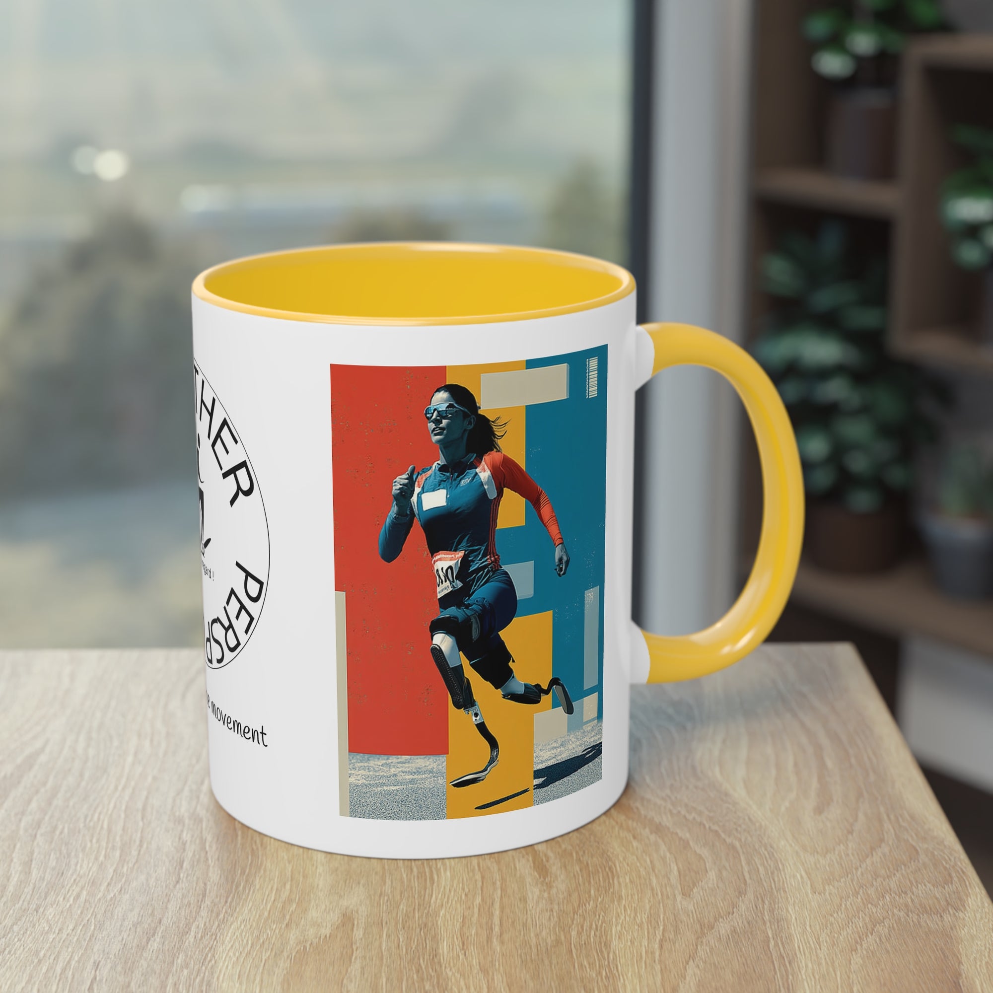 Dynamic Two-Tone Coffee Mug Course, Drinkware, Ideal Gift for Athletes, Motivational Morning Caffeine Boost, Sports Lover Cup