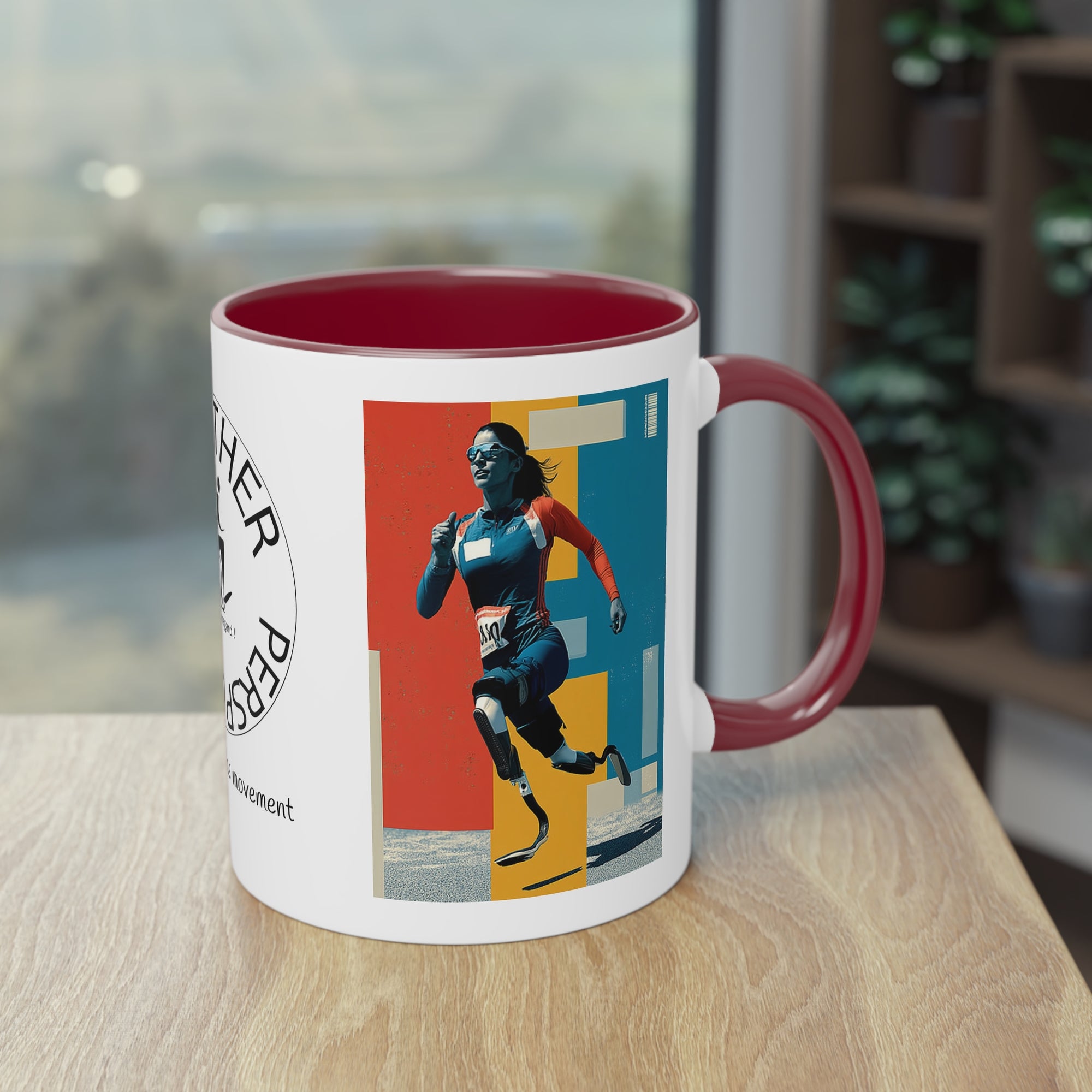 Dynamic Two-Tone Coffee Mug Course, Drinkware, Ideal Gift for Athletes, Motivational Morning Caffeine Boost, Sports Lover Cup