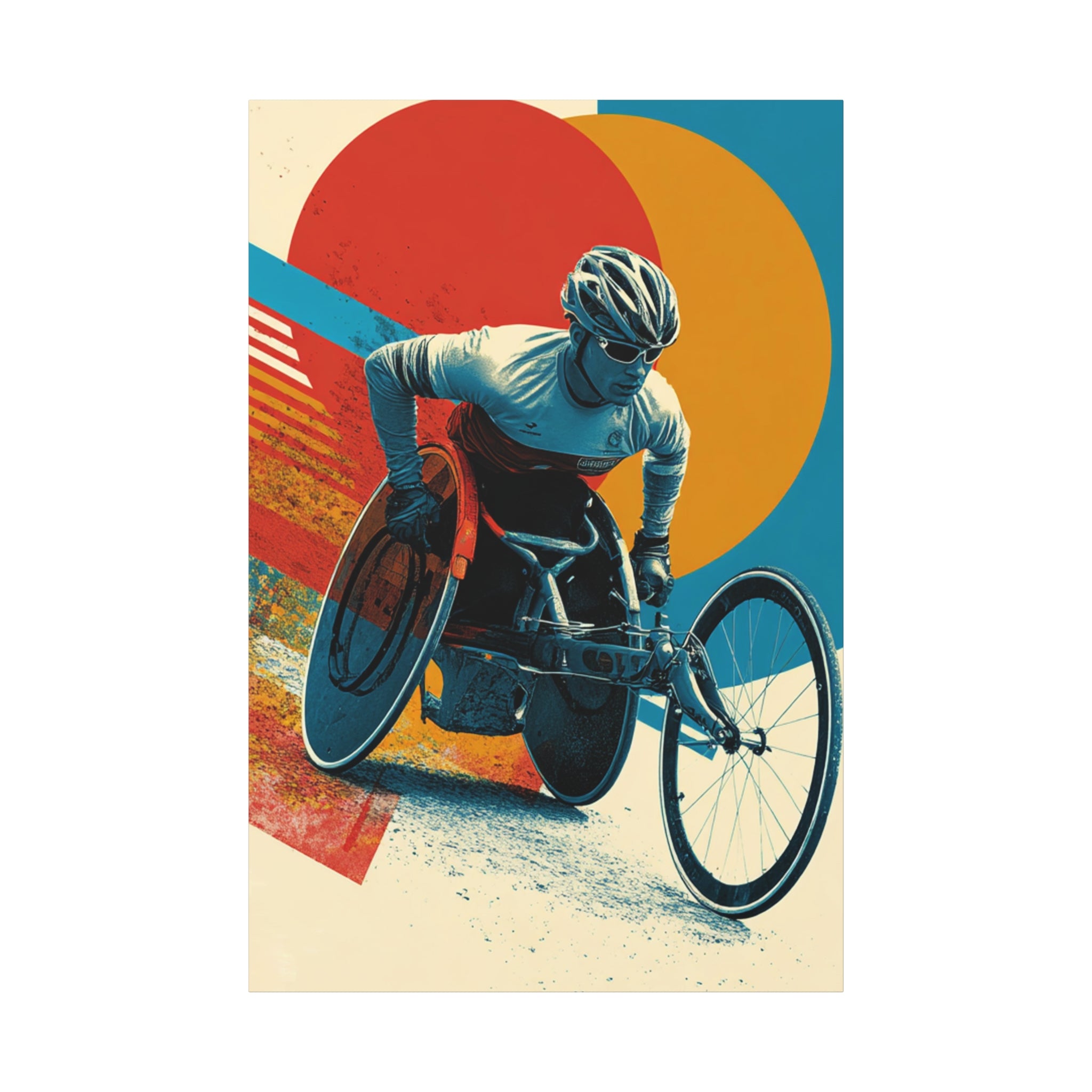 Vibrant Wheelchair Course Canvas Art, Motivational Wall Decor, Sports Inspiration, Gift for Athletes, Home Gym Decor